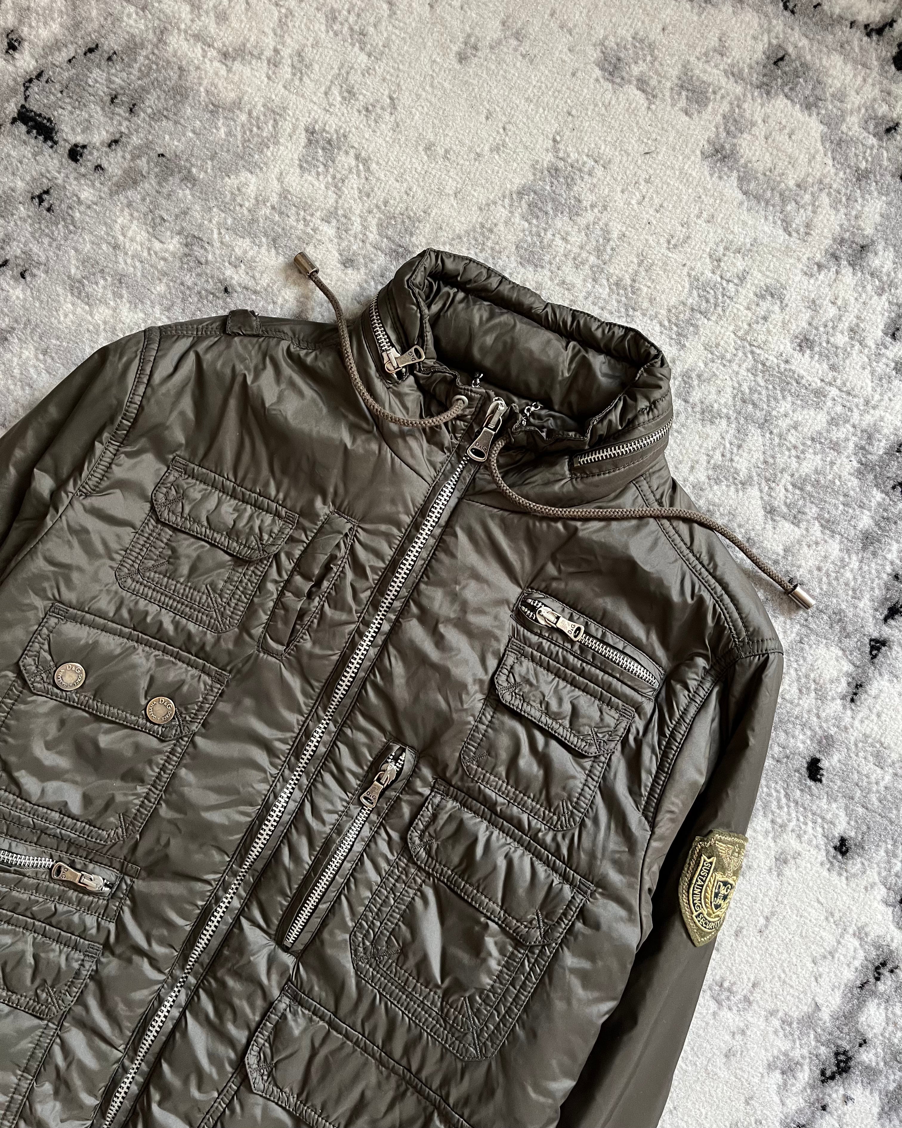 AW2003 Dolce & Gabbana Cargo Bomber Military Olive Jacket (M)