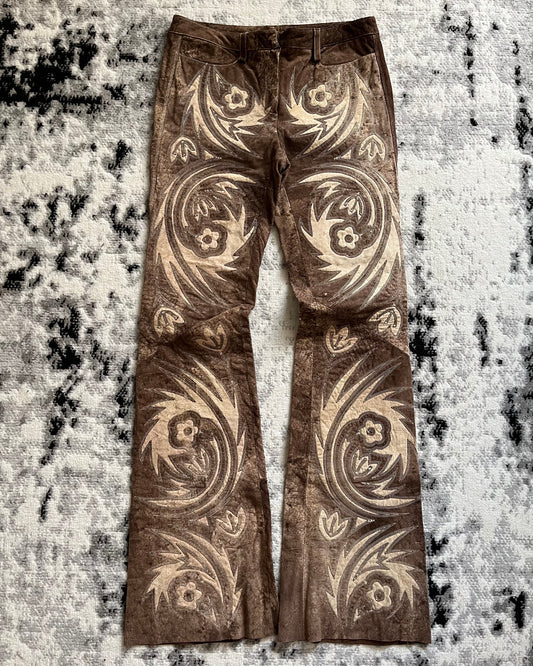 FW99 Roberto Cavalli Sample Leather Mysterium Pants (S/M)