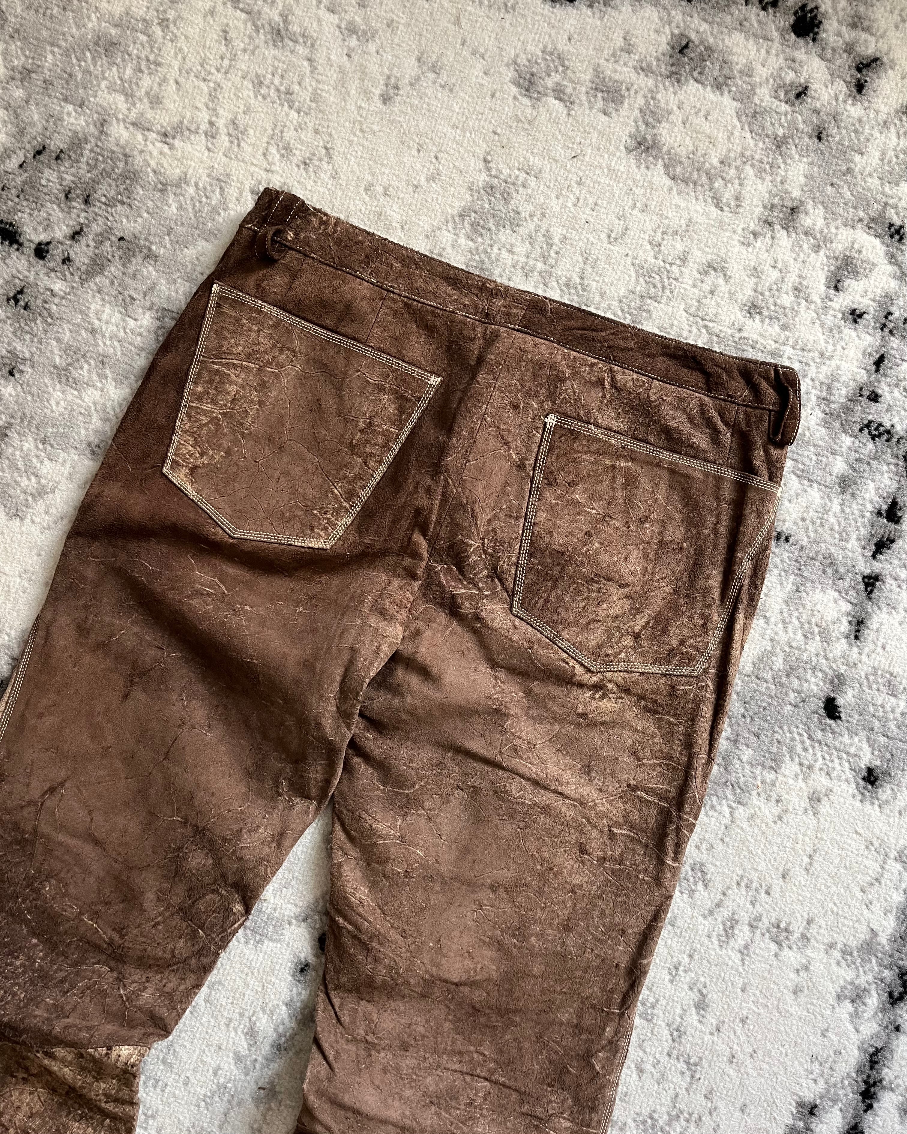 FW99 Roberto Cavalli Sample Leather Mysterium Pants (S/M)