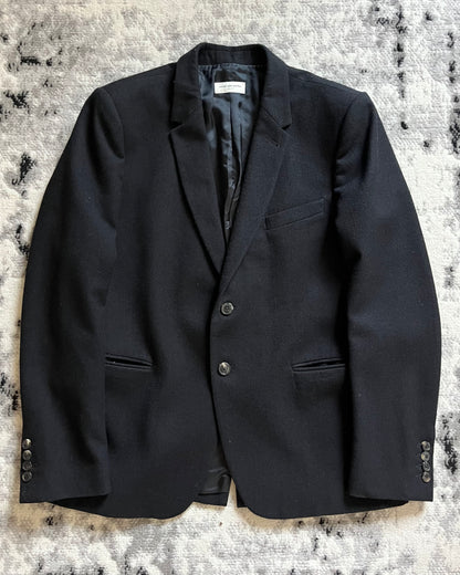 AW15 Dries Van Noten Black Shadow Wool Blazer (L)