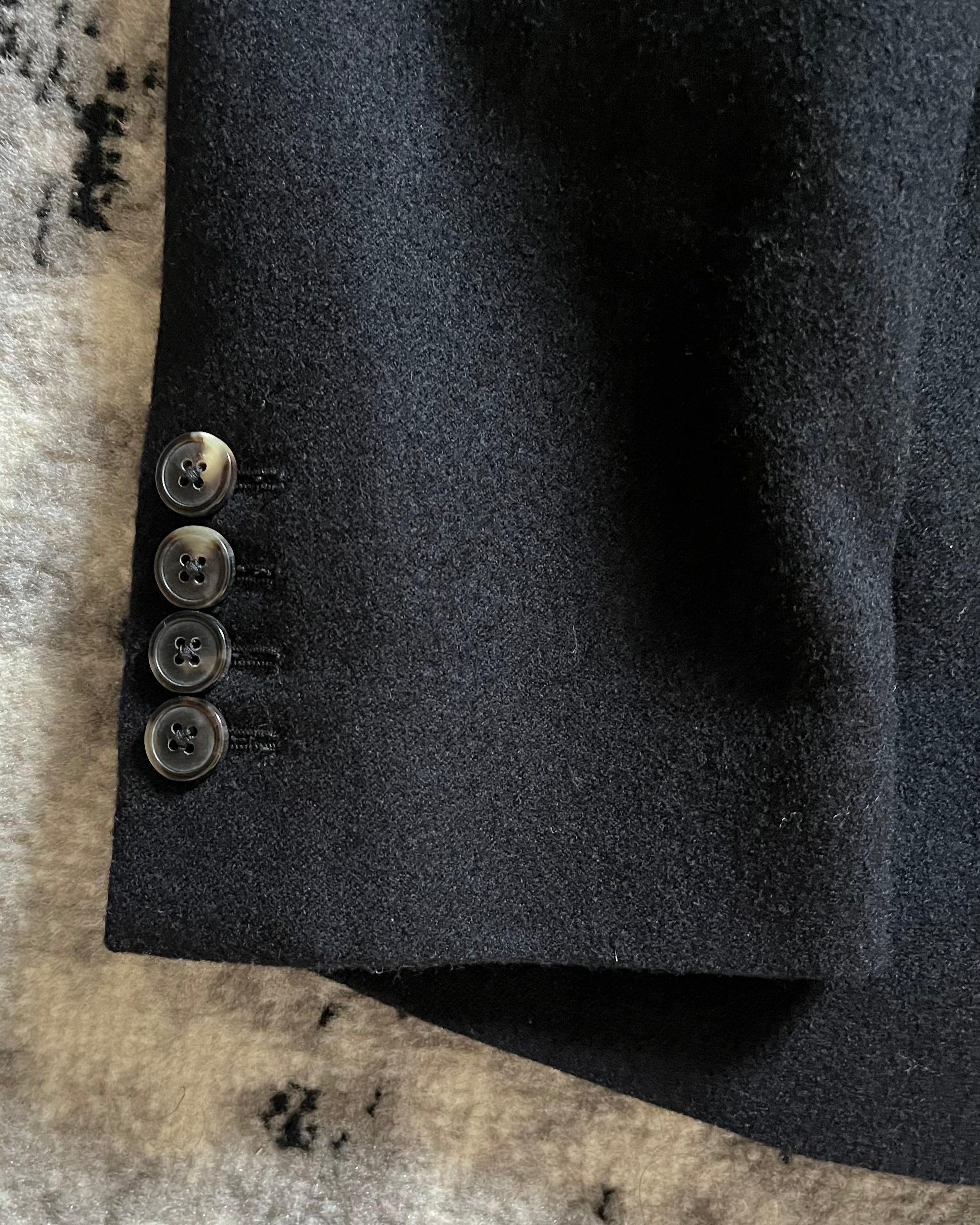 AW15 ドリス ヴァン ノッテン ブラック シャドウ ウール ブレザー (L)