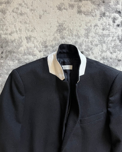 AW15 Dries Van Noten Black Shadow Wool Blazer (L)