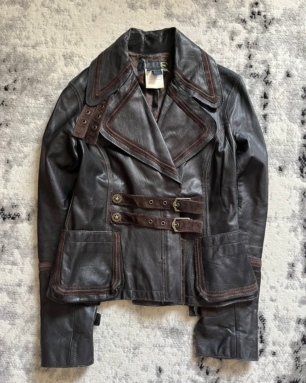 AW2005 Just Cavalli Whiskey Rebellion Leather Jacket