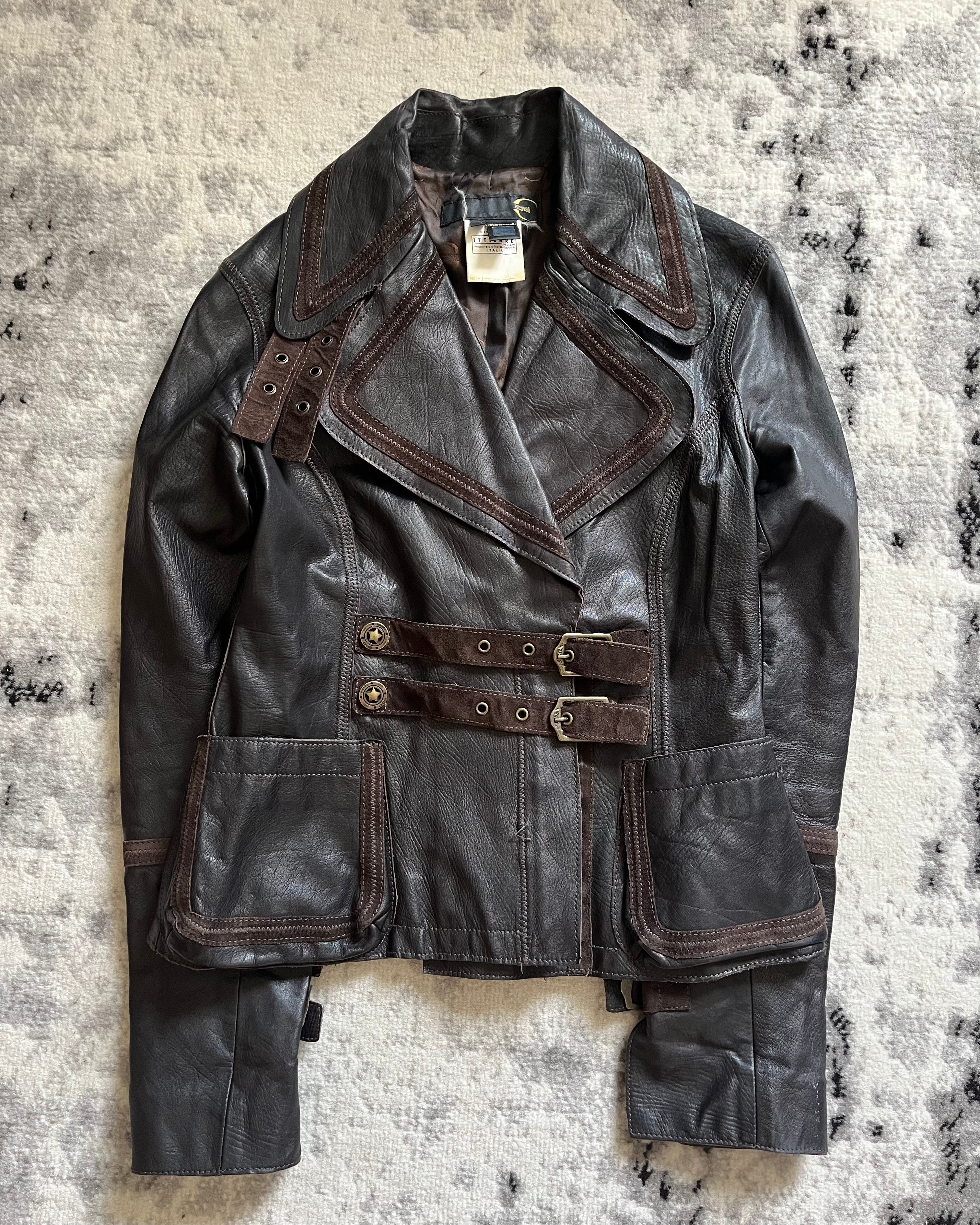 AW2005 Just Cavalli Whiskey Rebellion Leather Jacket