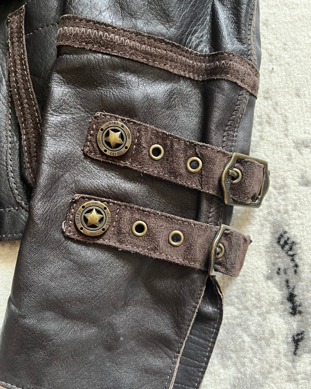 AW2005 Just Cavalli Whiskey Rebellion Leather Jacket
