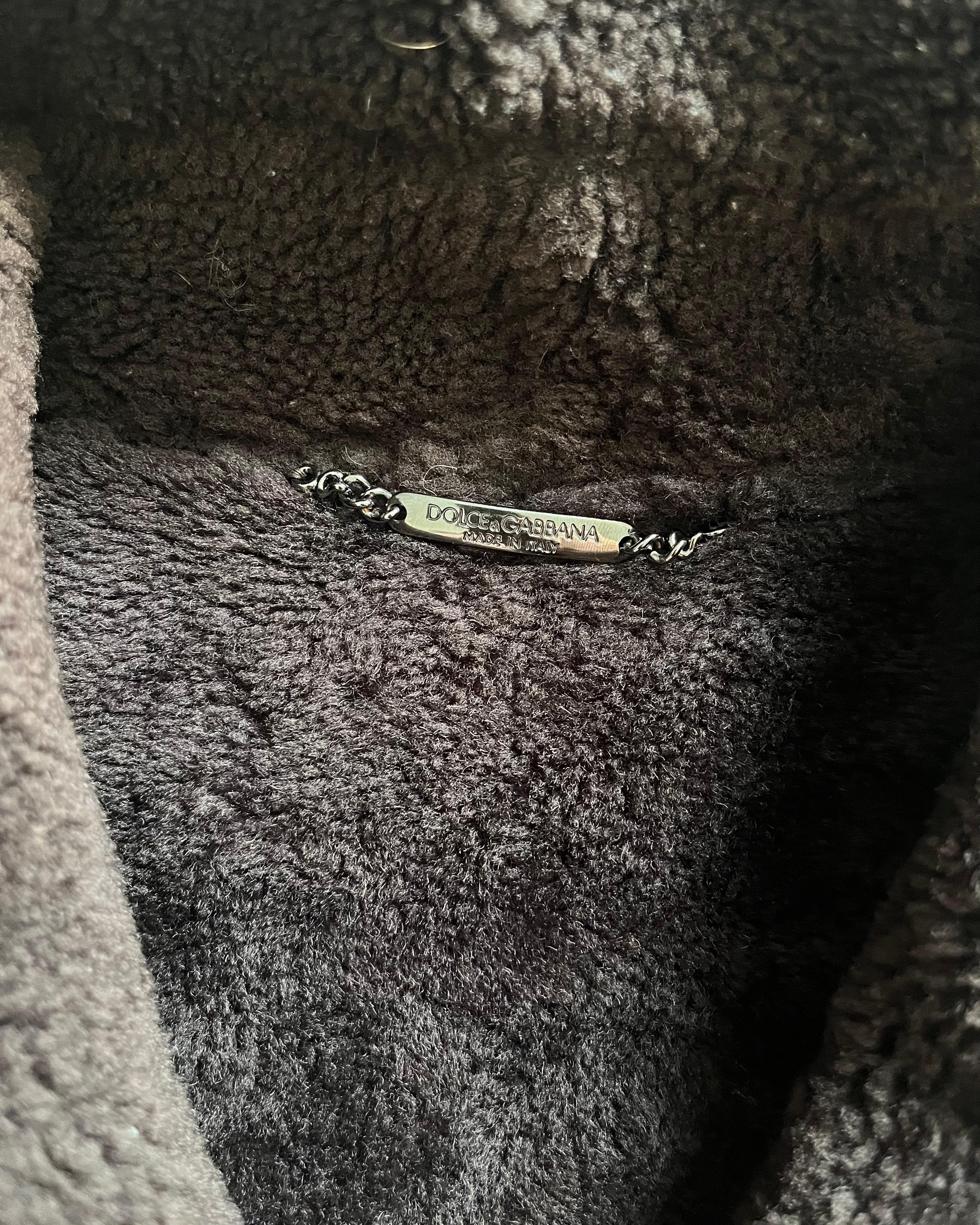 AW13 Dolce & Gabanna Toasty Earth-Toned Shearling Jacket (XL)