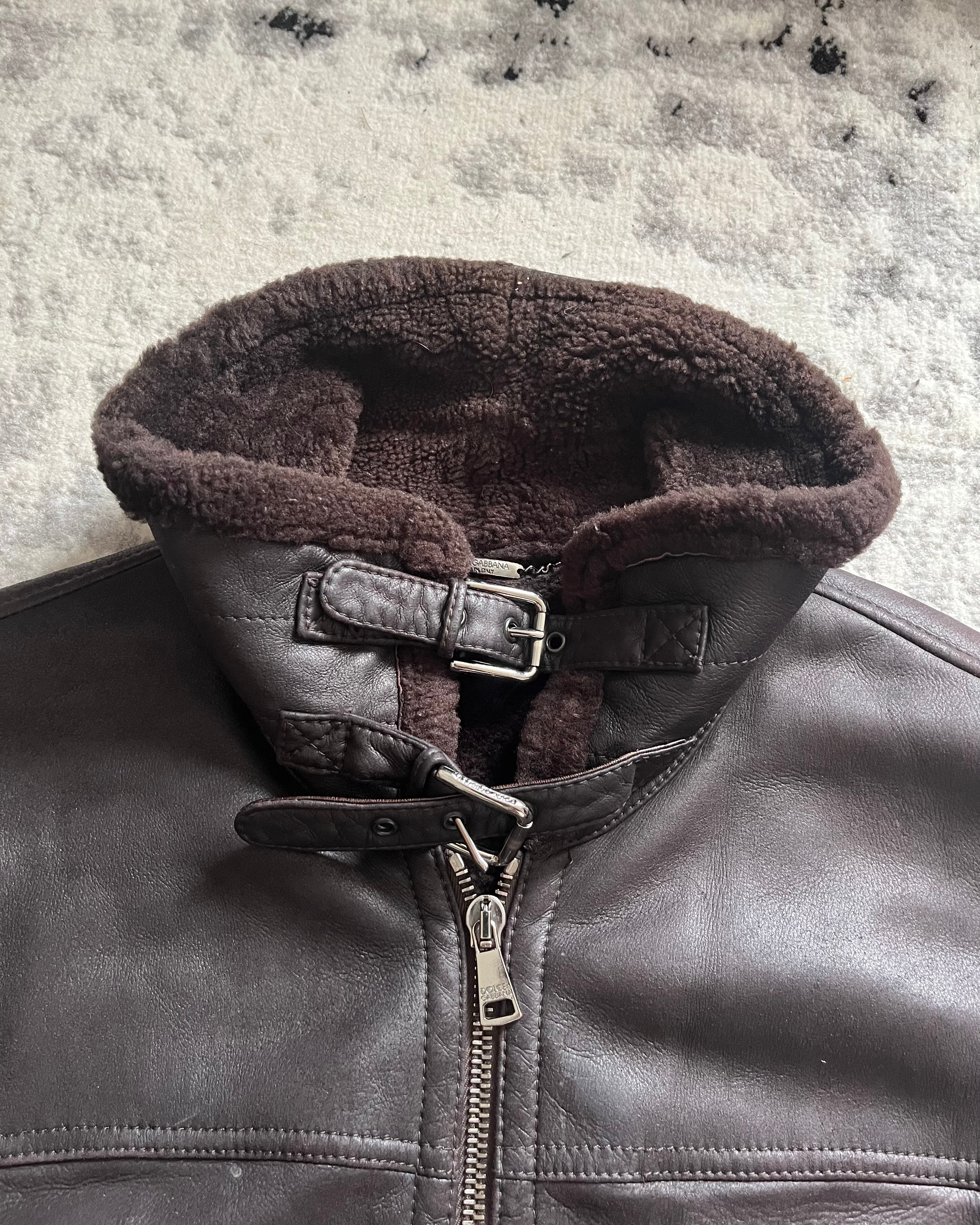 AW13 Dolce & Gabanna Toasty Earth-Toned Shearling Jacket (XL)