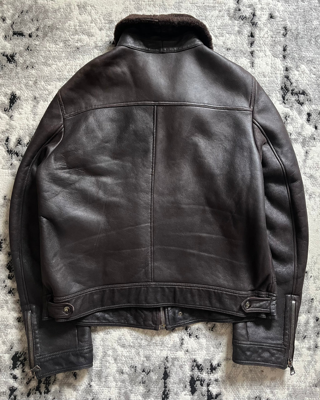 AW13 Dolce & Gabanna Toasty Earth-Toned Shearling Jacket (XL)