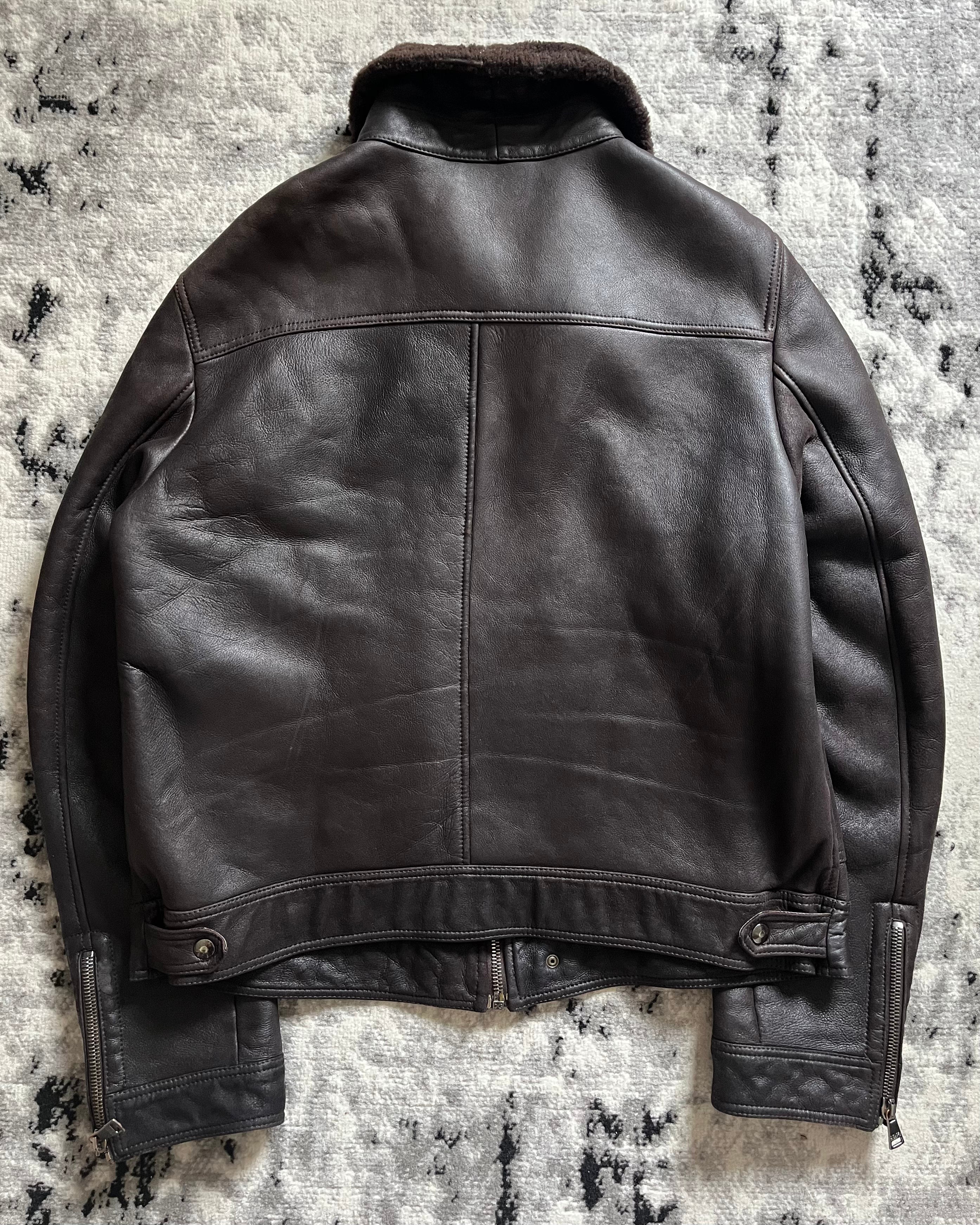 AW13 Dolce & Gabanna Toasty Earth-Toned Shearling Jacket (XL)