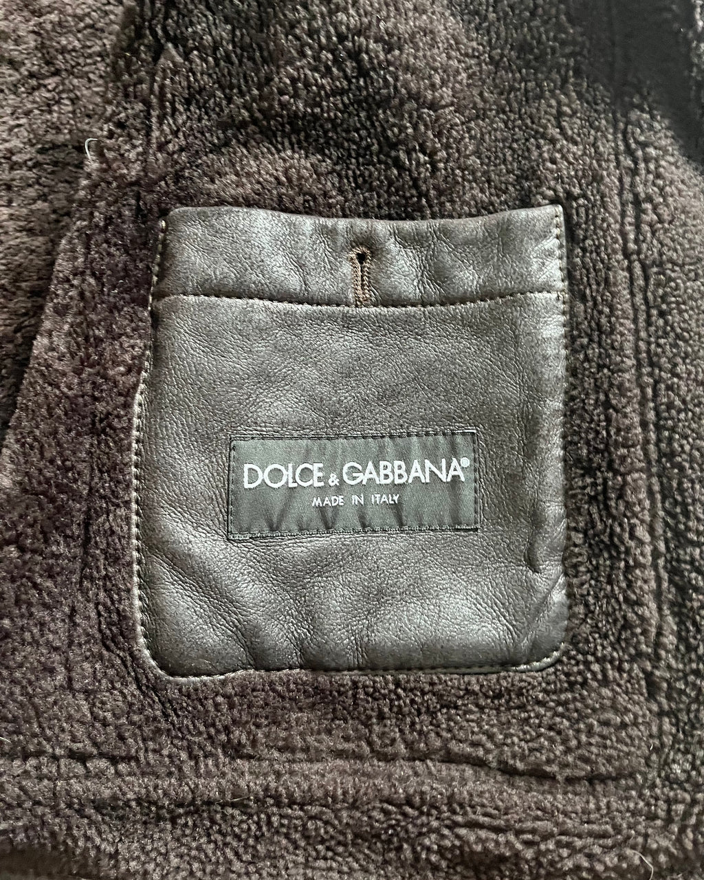 AW13 Dolce & Gabanna Toasty Earth-Toned Shearling Jacket (XL)