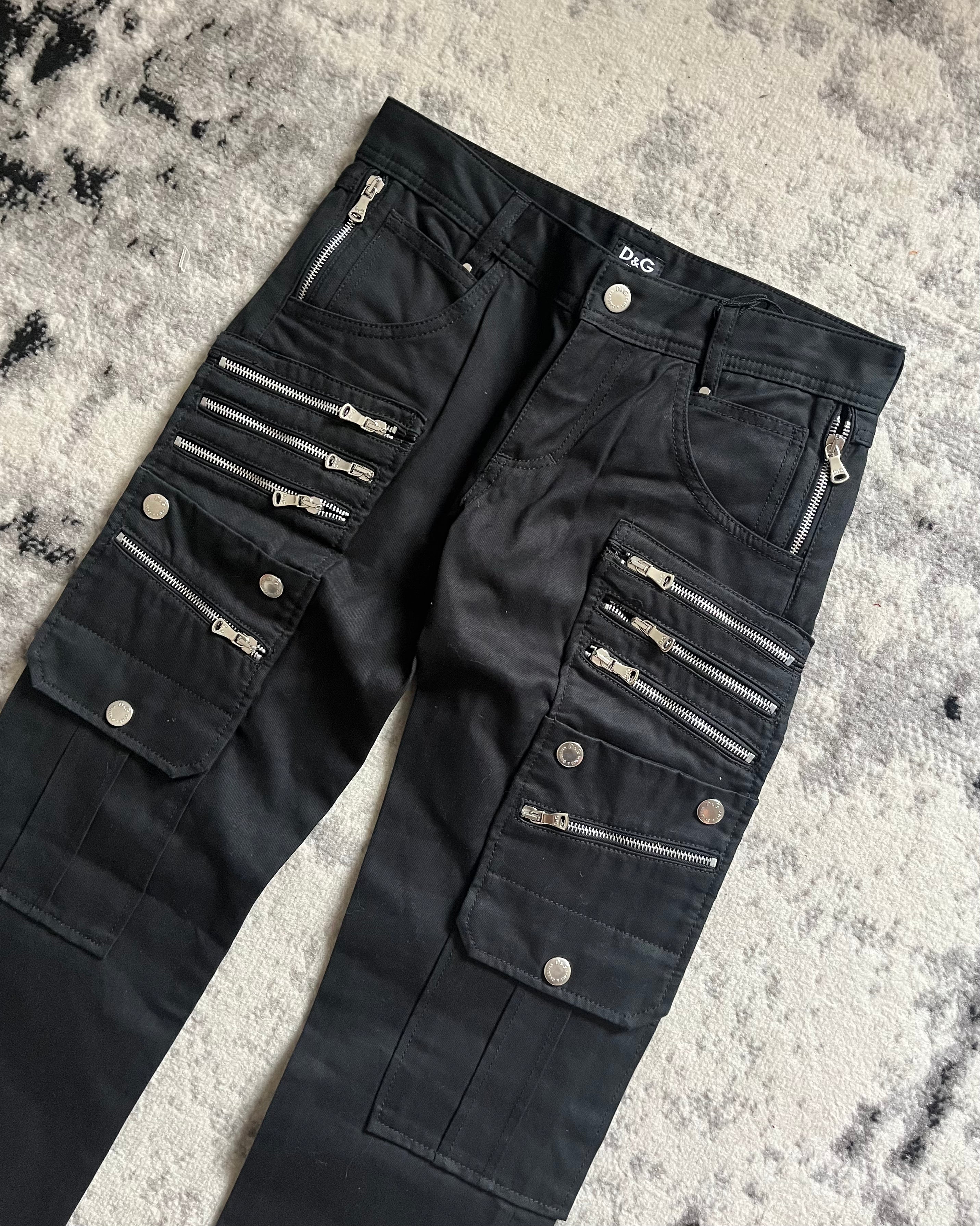 SS20 Dolce & Gabbana Zipper-Forged Black Pants (S)