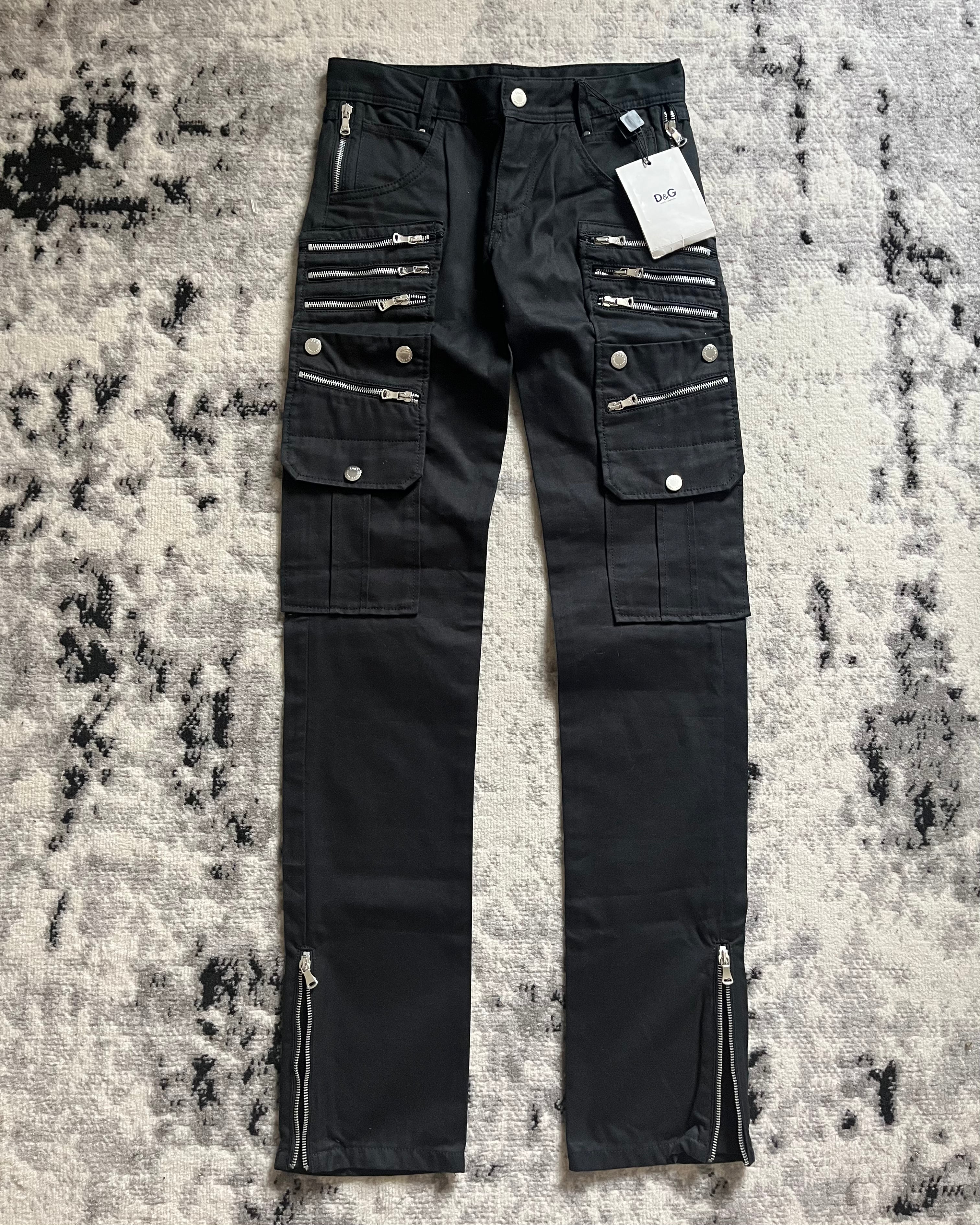 SS20 Dolce & Gabbana Zipper-Forged Black Pants (S)