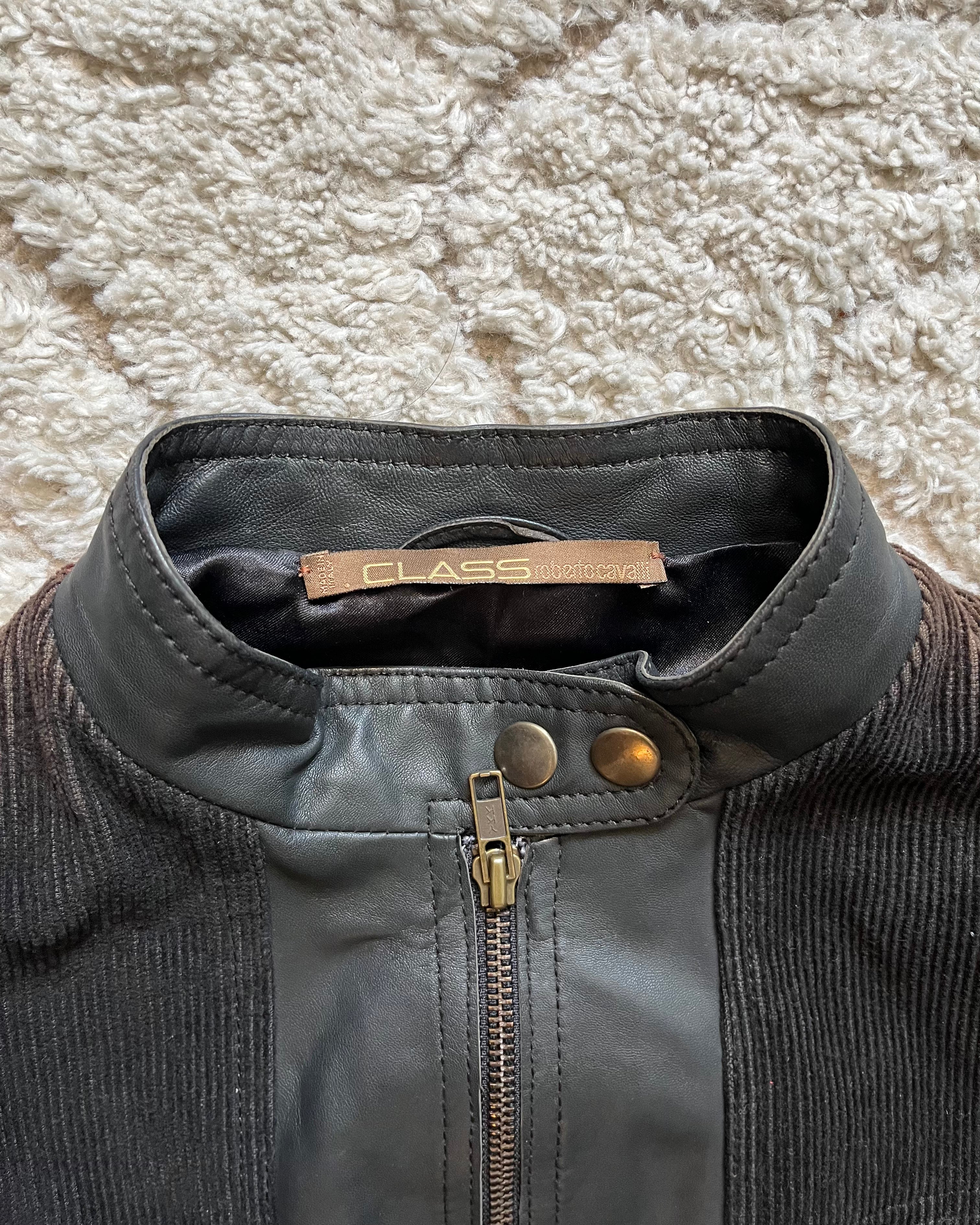 2000 Roberto Cavalli Sophisticated Biker Leather Jacket (S)