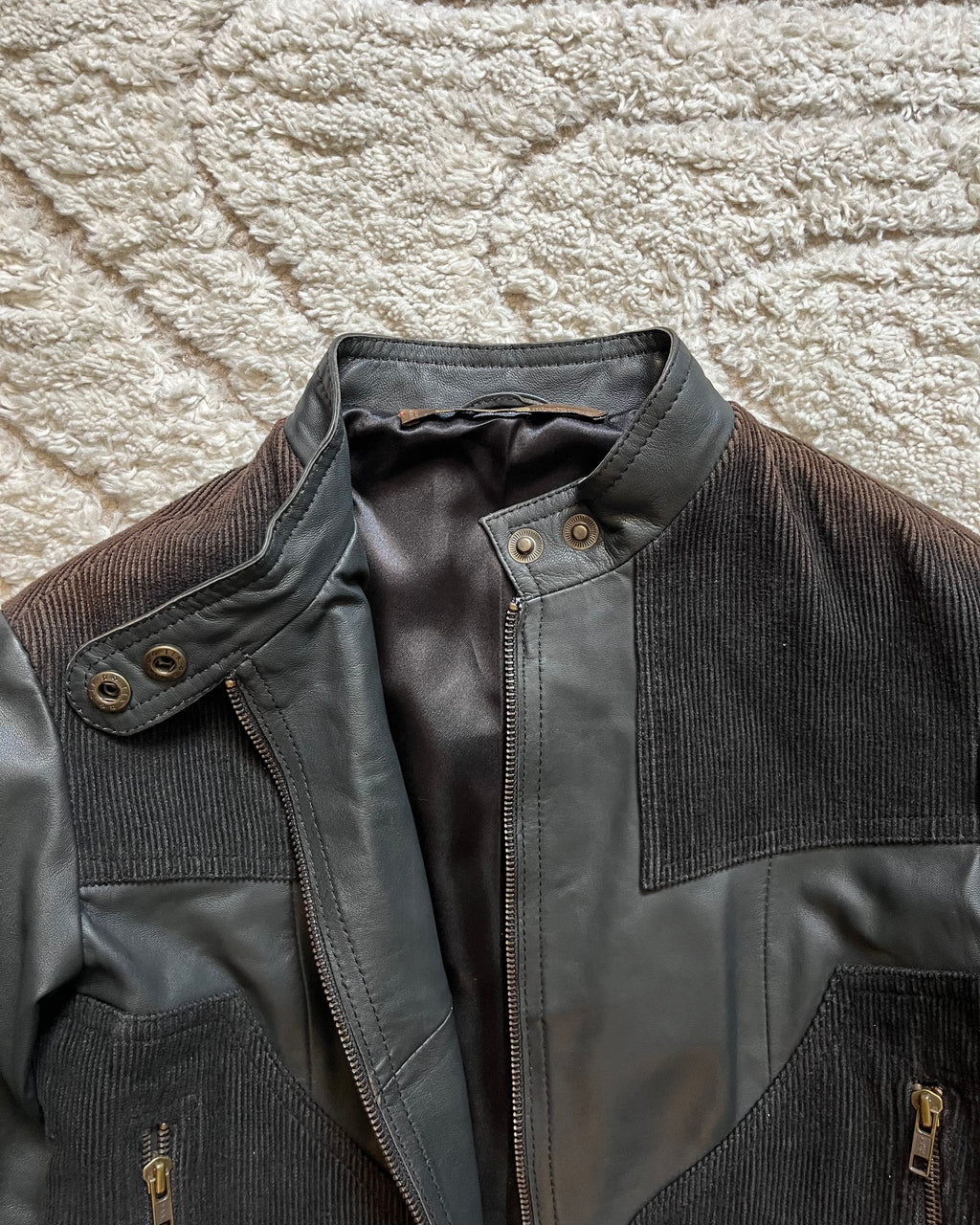 2000 Roberto Cavalli Sophisticated Biker Leather Jacket (S)