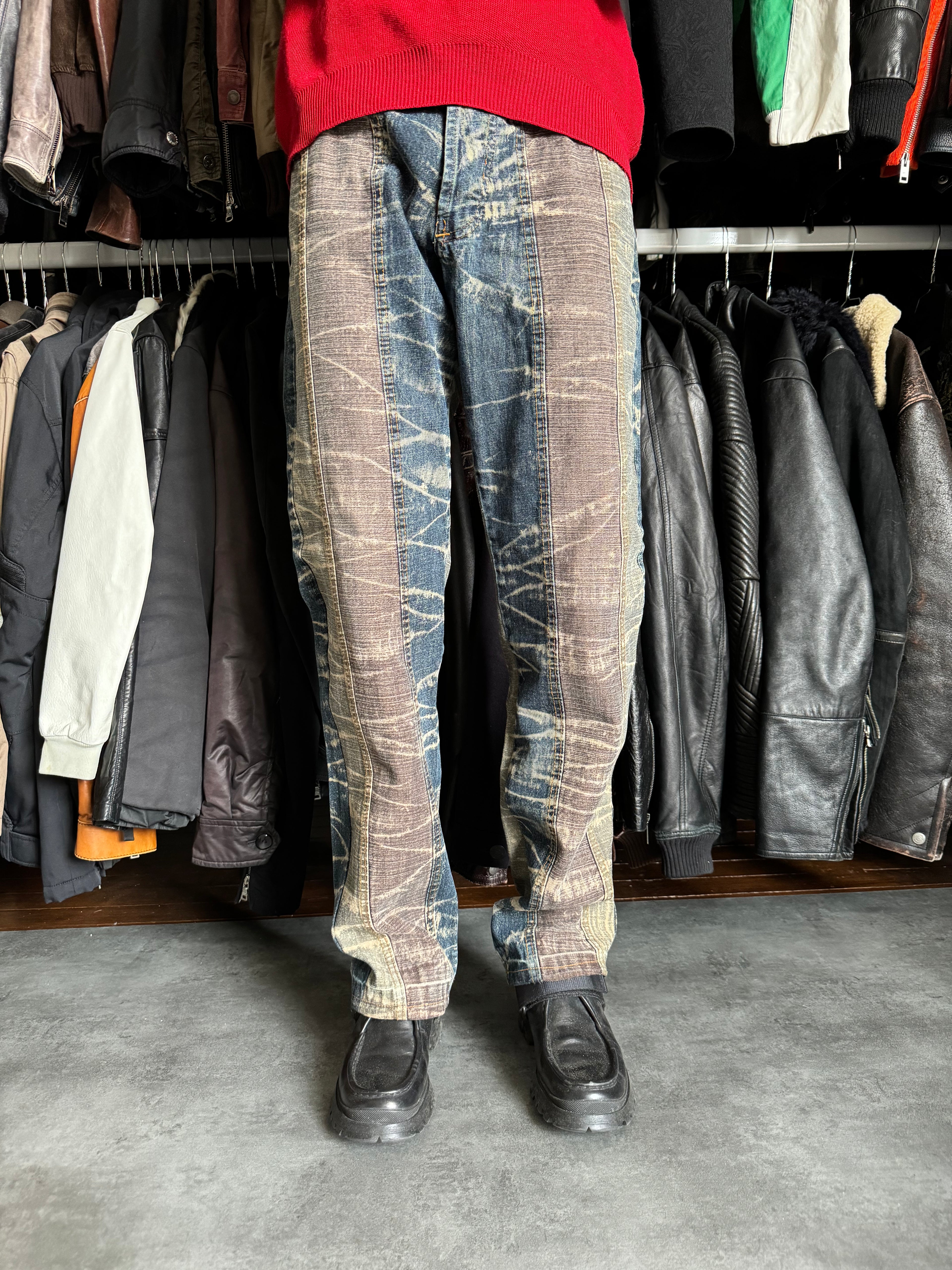 2000s Cavalli Rustic Faded Tones Denim Jeans