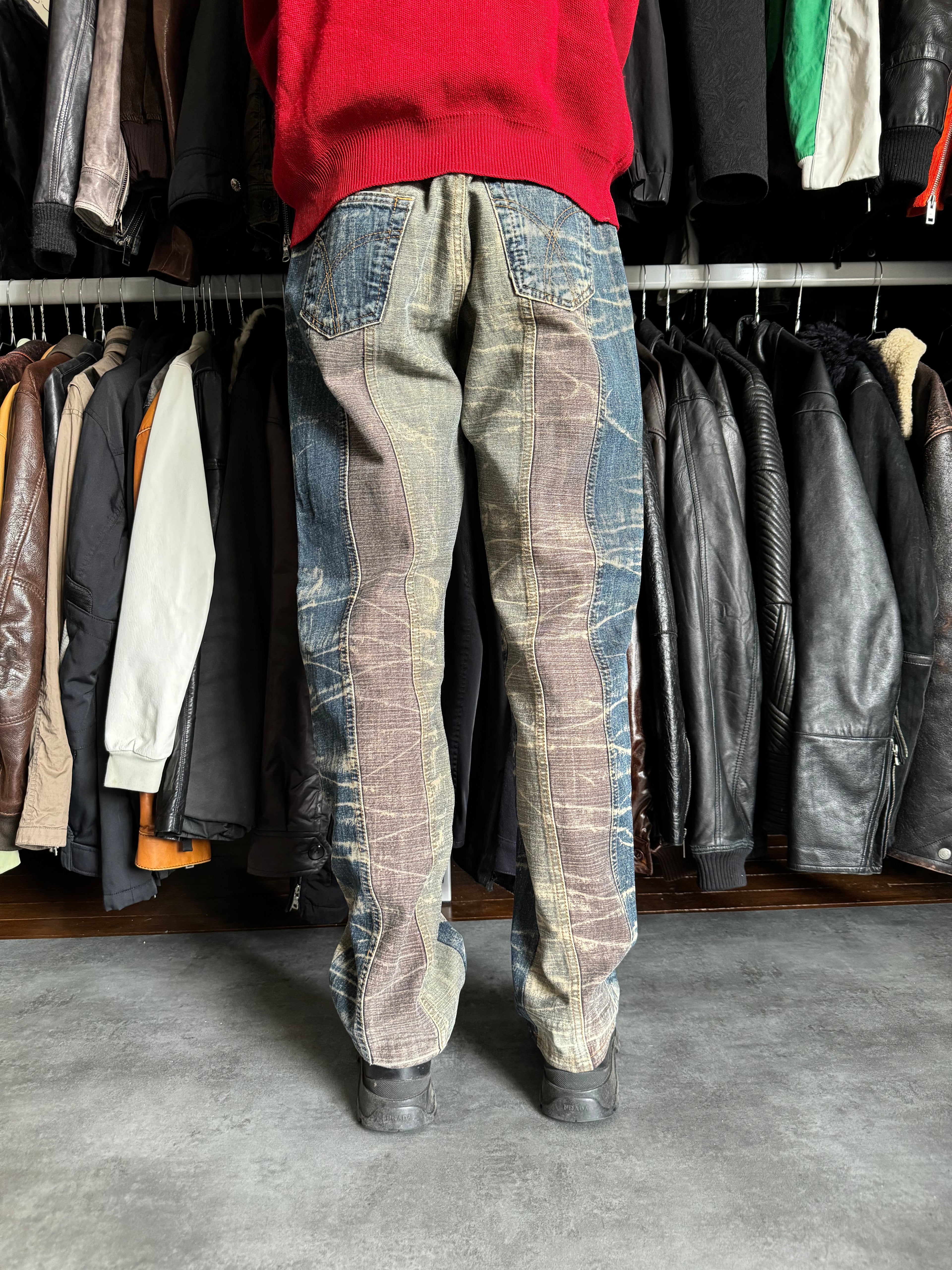 2000s Cavalli Rustic Faded Tones Denim Jeans