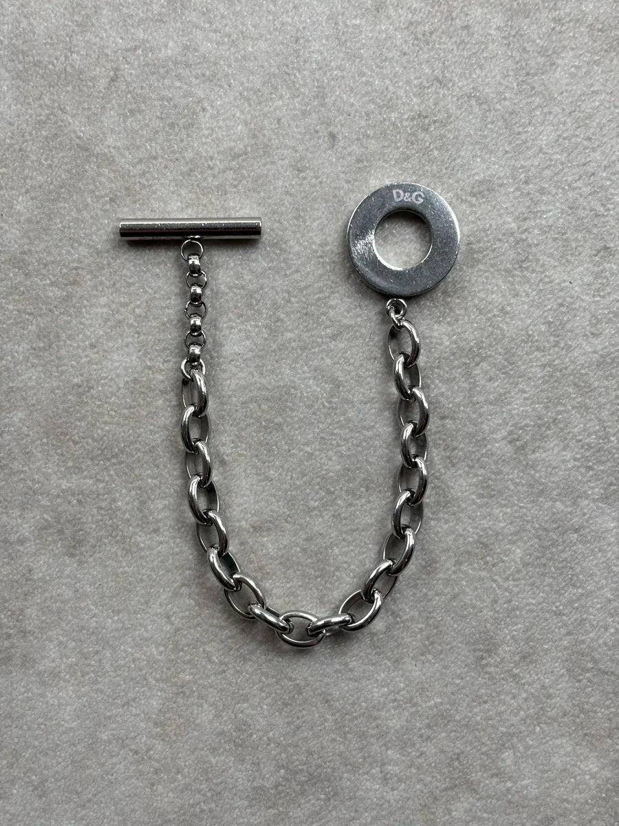 Dolce & Gabbana Silver Metal Logo T-Bar Chain Bracelet gfUgjYBX 0