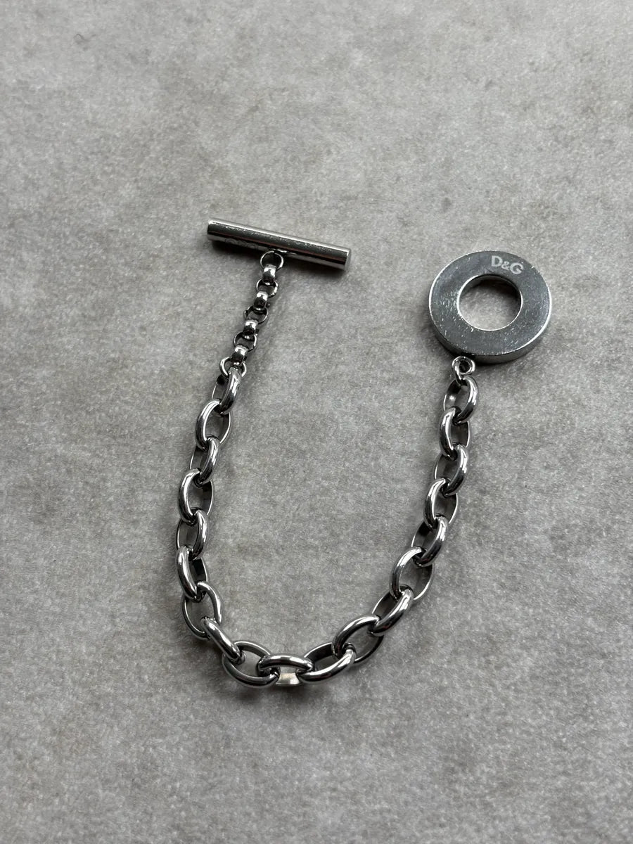 Dolce & Gabbana Silver Metal Logo T-Bar Chain Bracelet gfUgjYBX 2