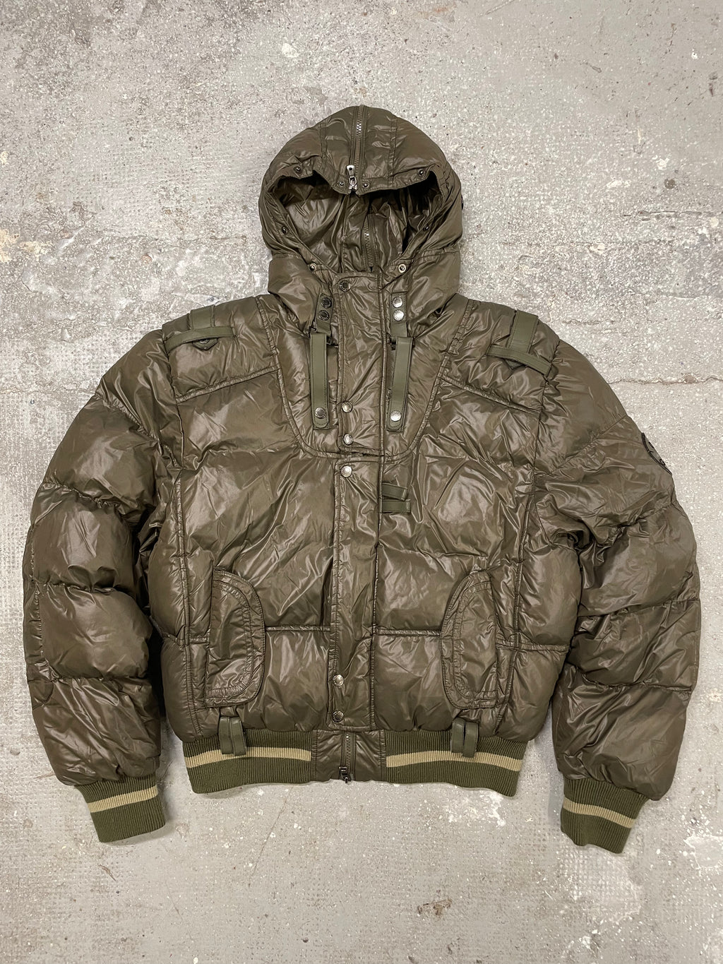 AW2003 Dolce & Gabbana Olive Military Puffer Jacket (L/XL)