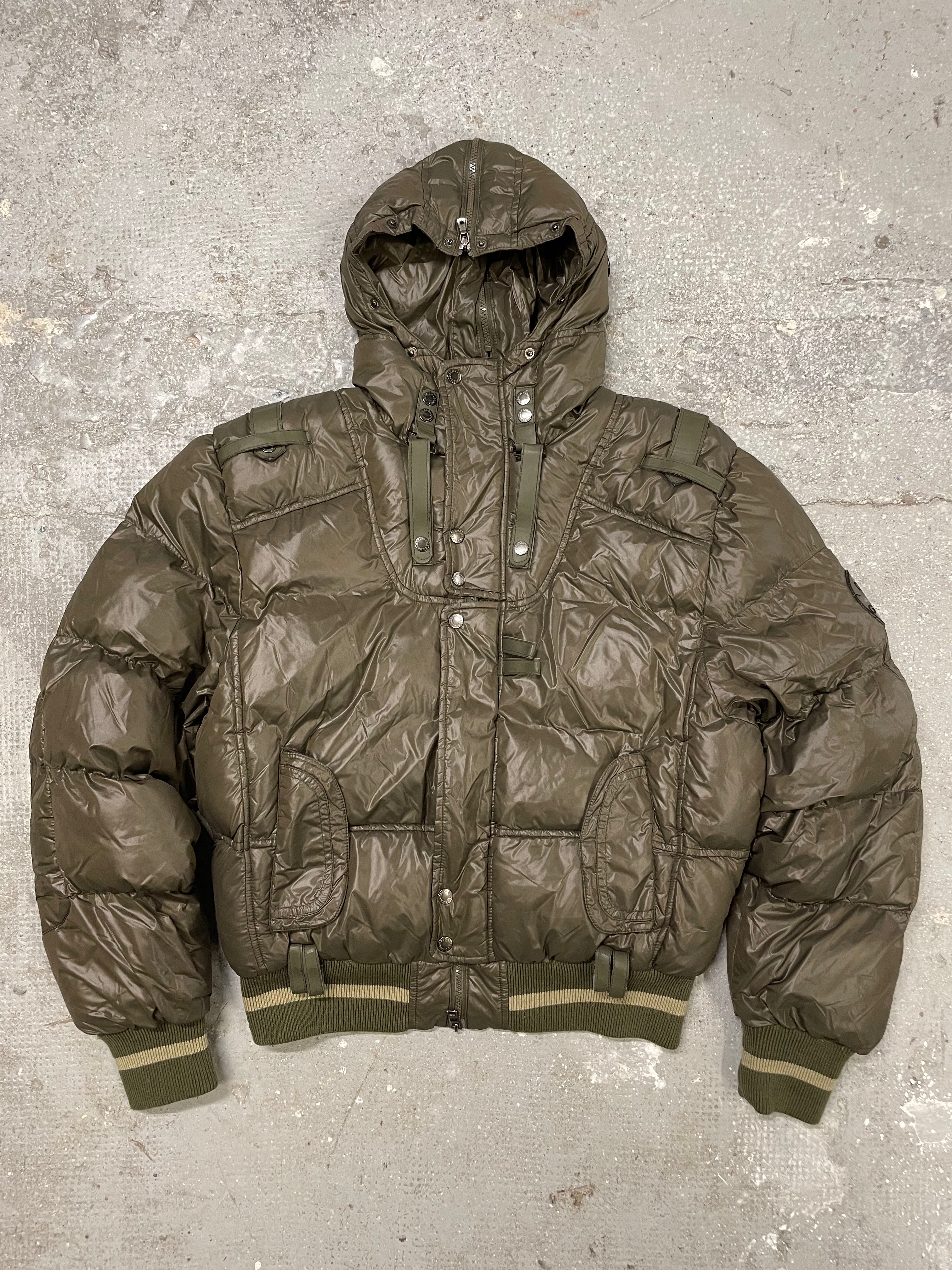 AW2003 Dolce & Gabbana Olive Military Puffer Jacket (L/XL)