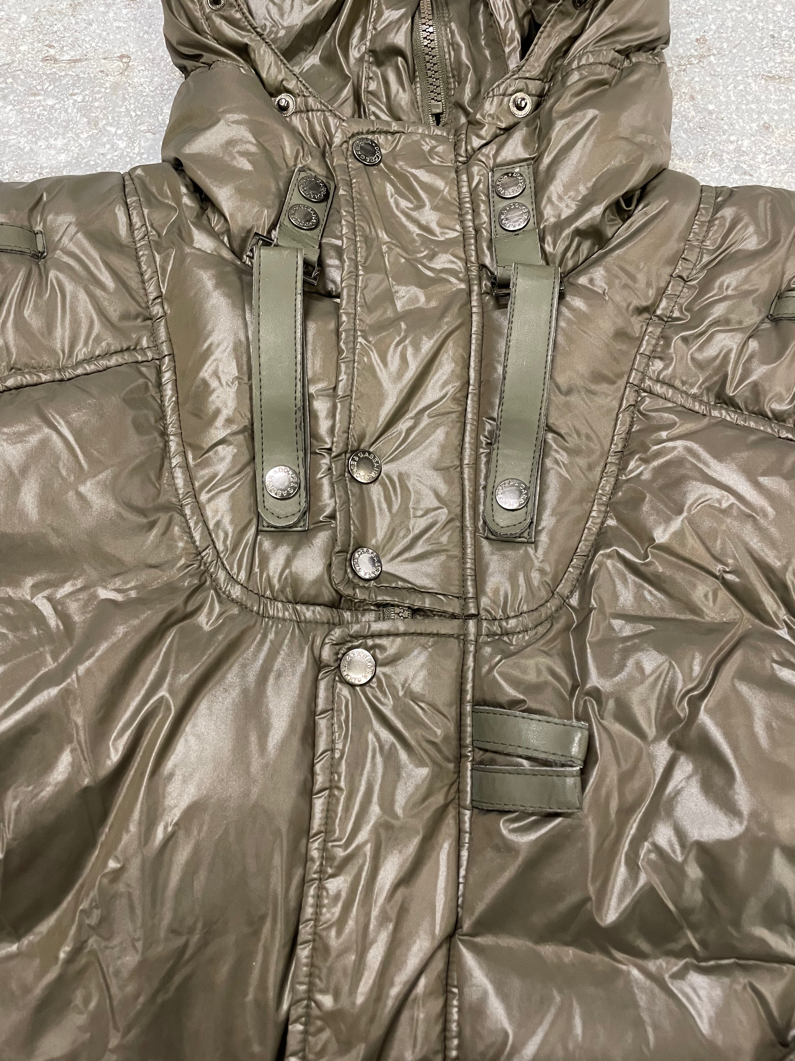 AW2003 Dolce & Gabbana Olive Military Puffer Jacket (L/XL)
