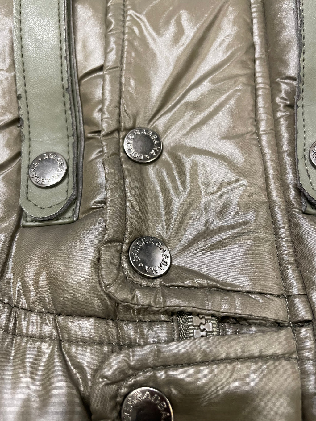 AW2003 Dolce & Gabbana Olive Military Puffer Jacket (L/XL)
