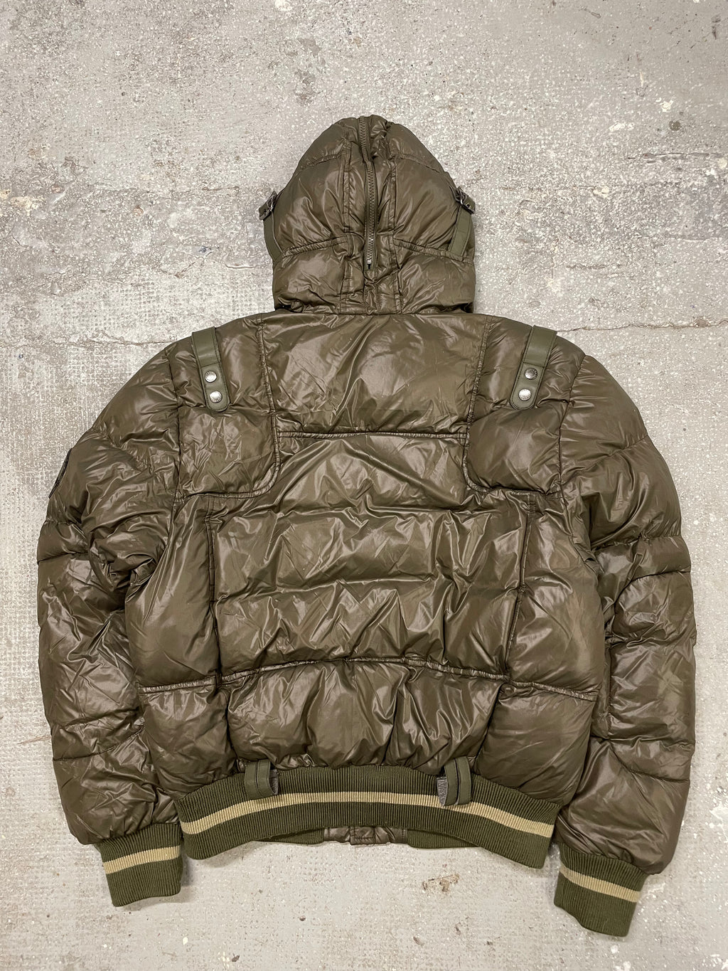 AW2003 Dolce & Gabbana Olive Military Puffer Jacket (L/XL)