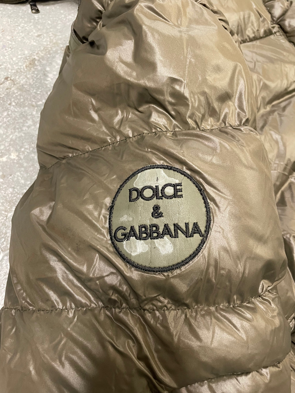 AW2003 Dolce & Gabbana Olive Military Puffer Jacket (L/XL)