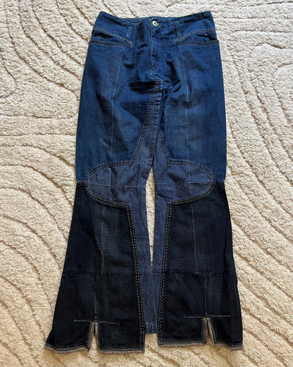 00s Marithe Francois Girbaud Patchwork Crossed Jeans (M)
