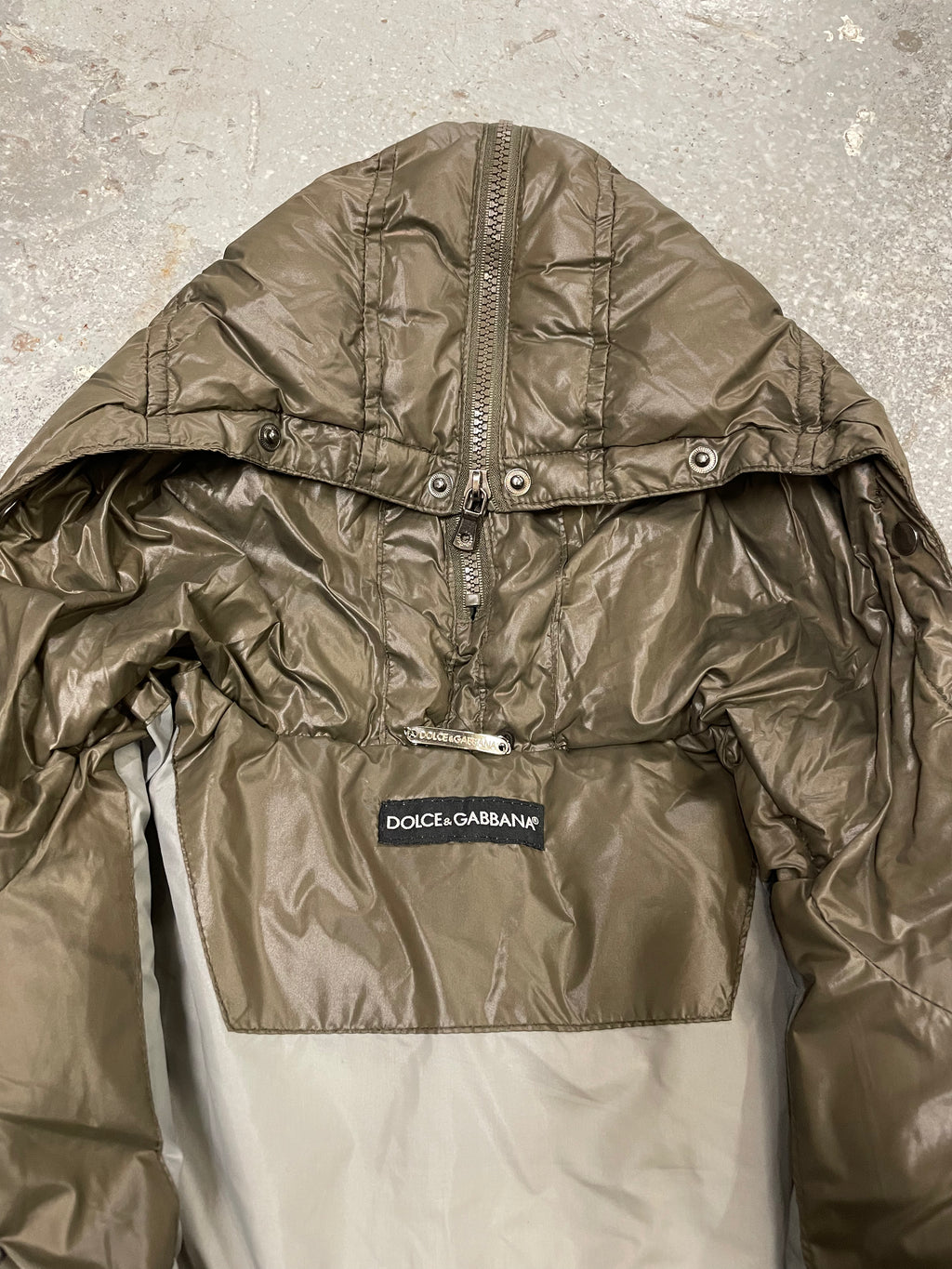 AW2003 Dolce & Gabbana Olive Military Puffer Jacket (L/XL)