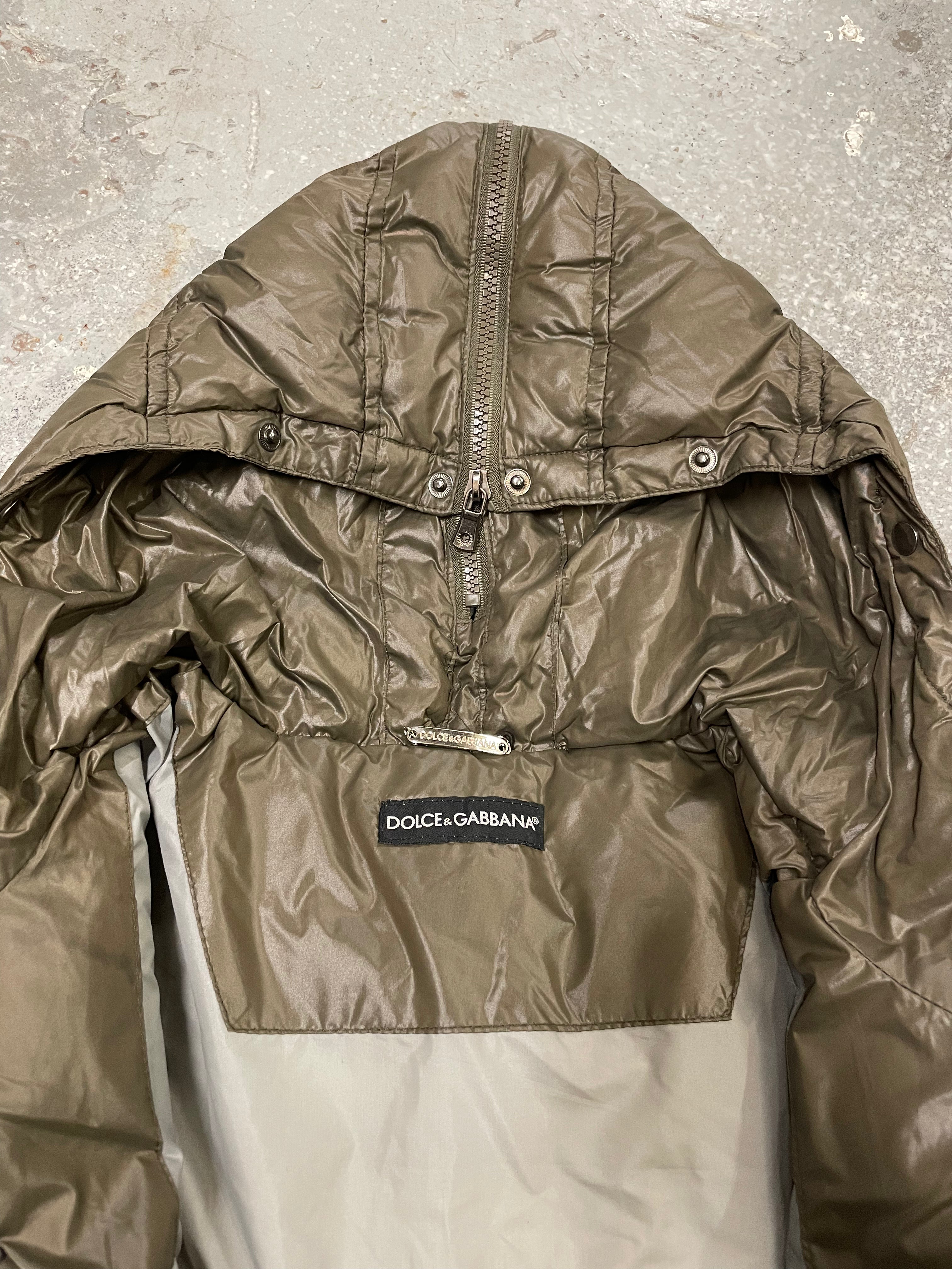 AW2003 Dolce & Gabbana Olive Military Puffer Jacket (L/XL)