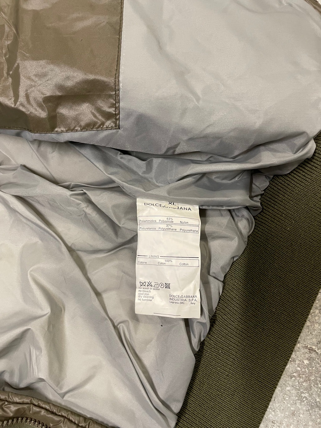 AW2003 Dolce & Gabbana Olive Military Puffer Jacket (L/XL)