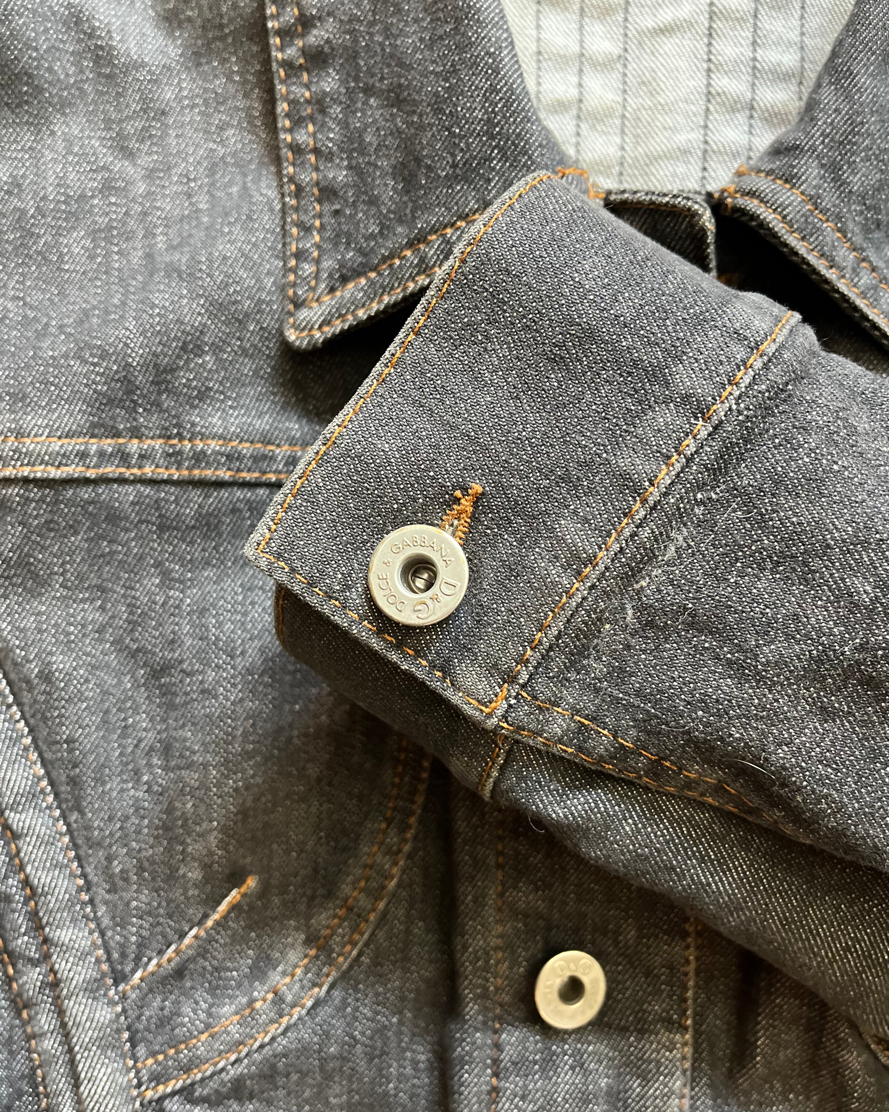 SS03 Dolce &amp; Gabbana 后拉链牛仔夹克 (M)