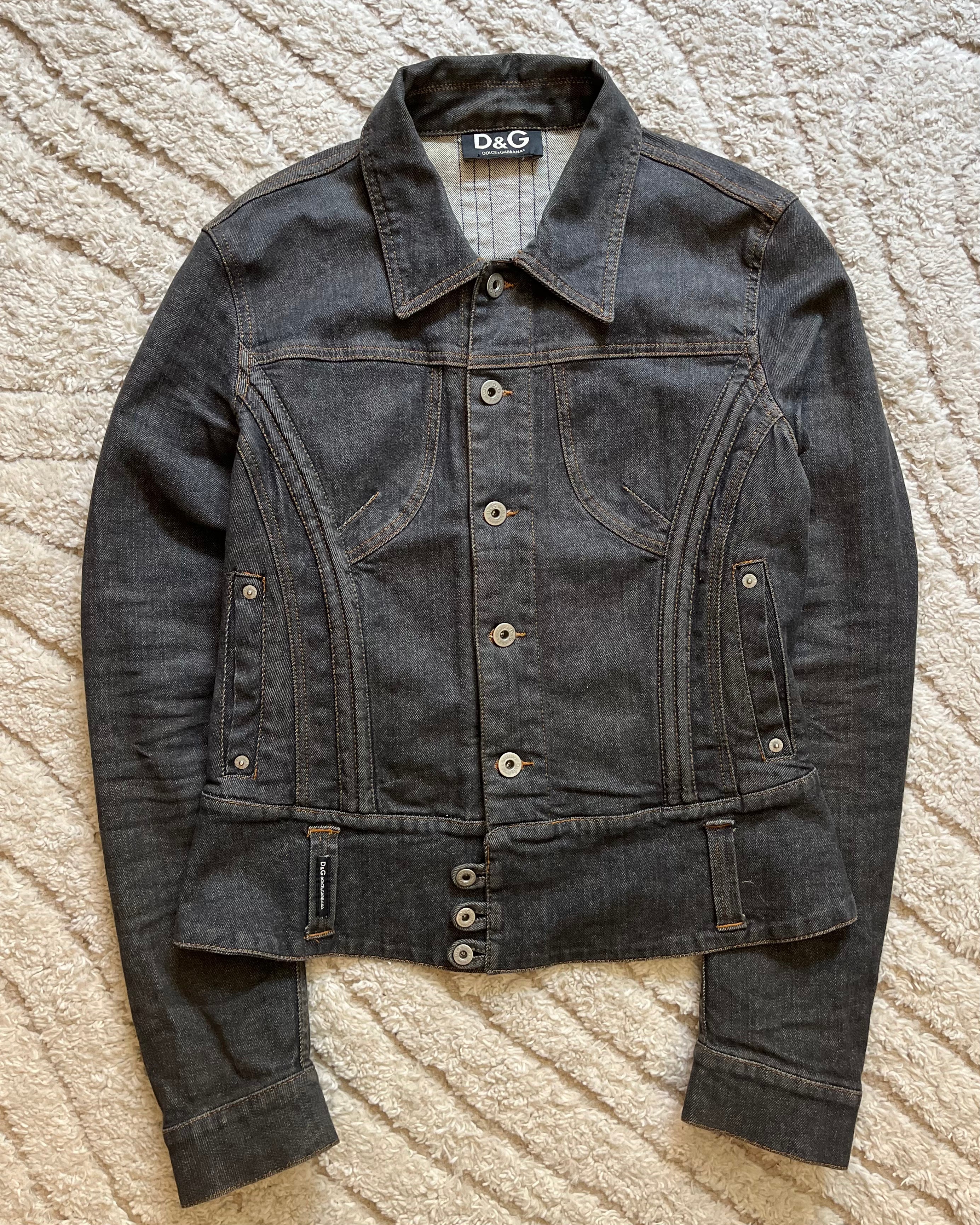 SS03 Dolce &amp; Gabbana 后拉链牛仔夹克 (M)