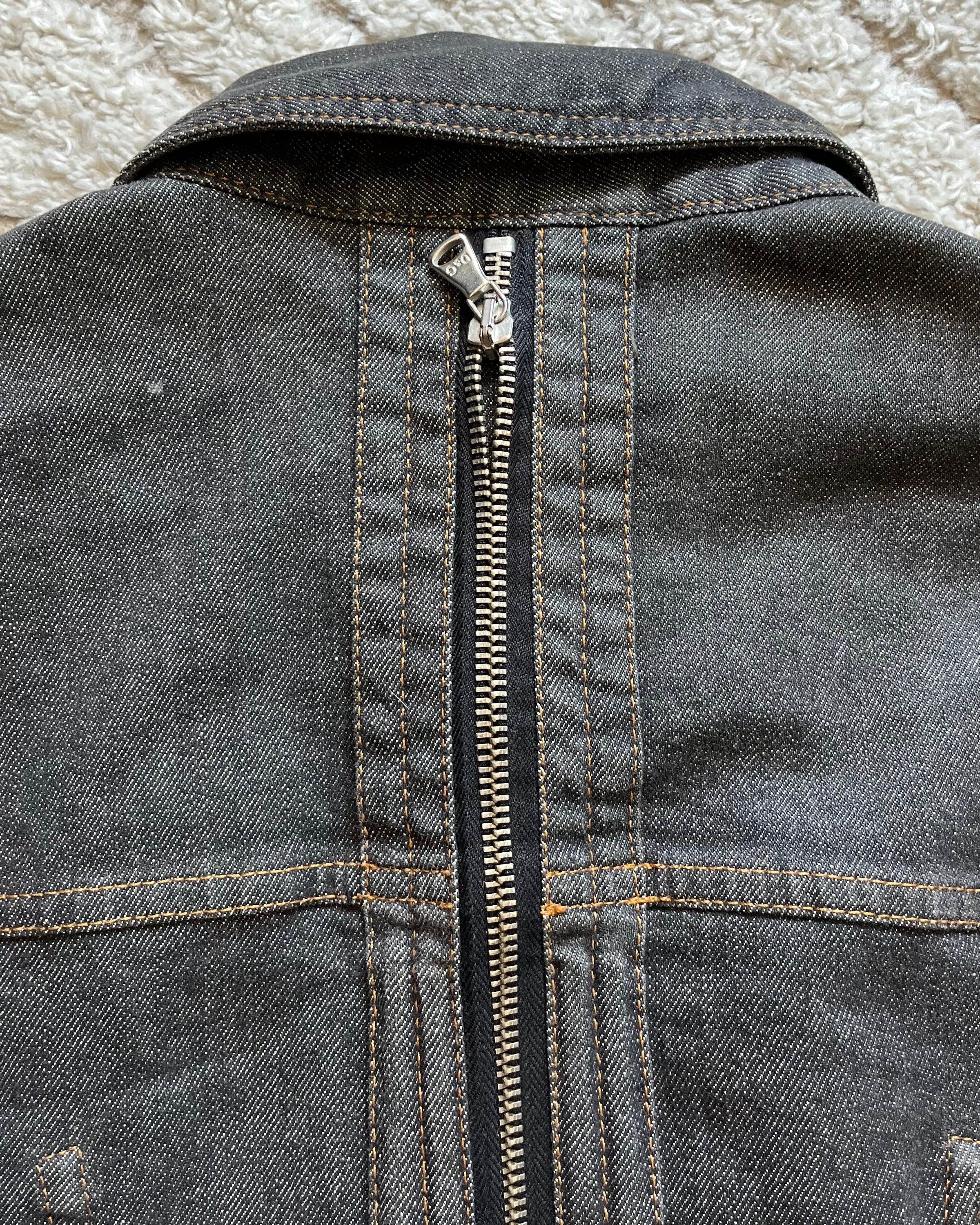 SS03 Dolce &amp; Gabbana 后拉链牛仔夹克 (M)