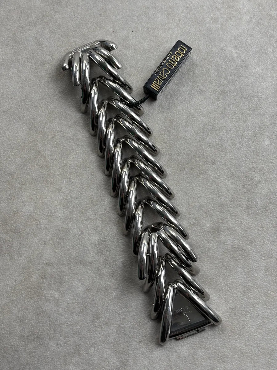 Roberto Cavalli Silver-Tone Metal Sculptural Bracelet Watch TziKdbuJ 4