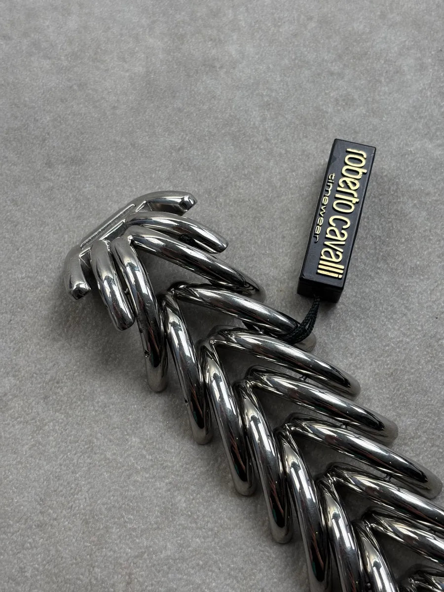 Roberto Cavalli Silver-Tone Metal Sculptural Bracelet Watch TziKdbuJ 5