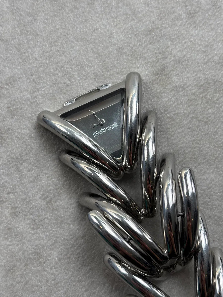 Roberto Cavalli Silver-Tone Metal Sculptural Bracelet Watch TziKdbuJ 2