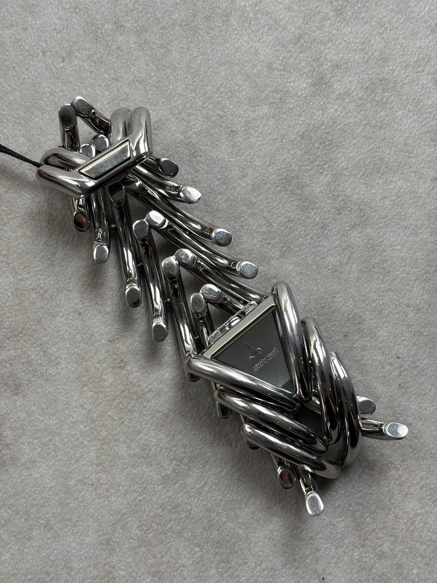 Roberto Cavalli Silver-Tone Metal Sculptural Bracelet Watch TziKdbuJ 3
