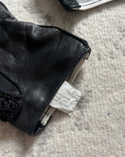90s Prada Biker Black Leather Gloves