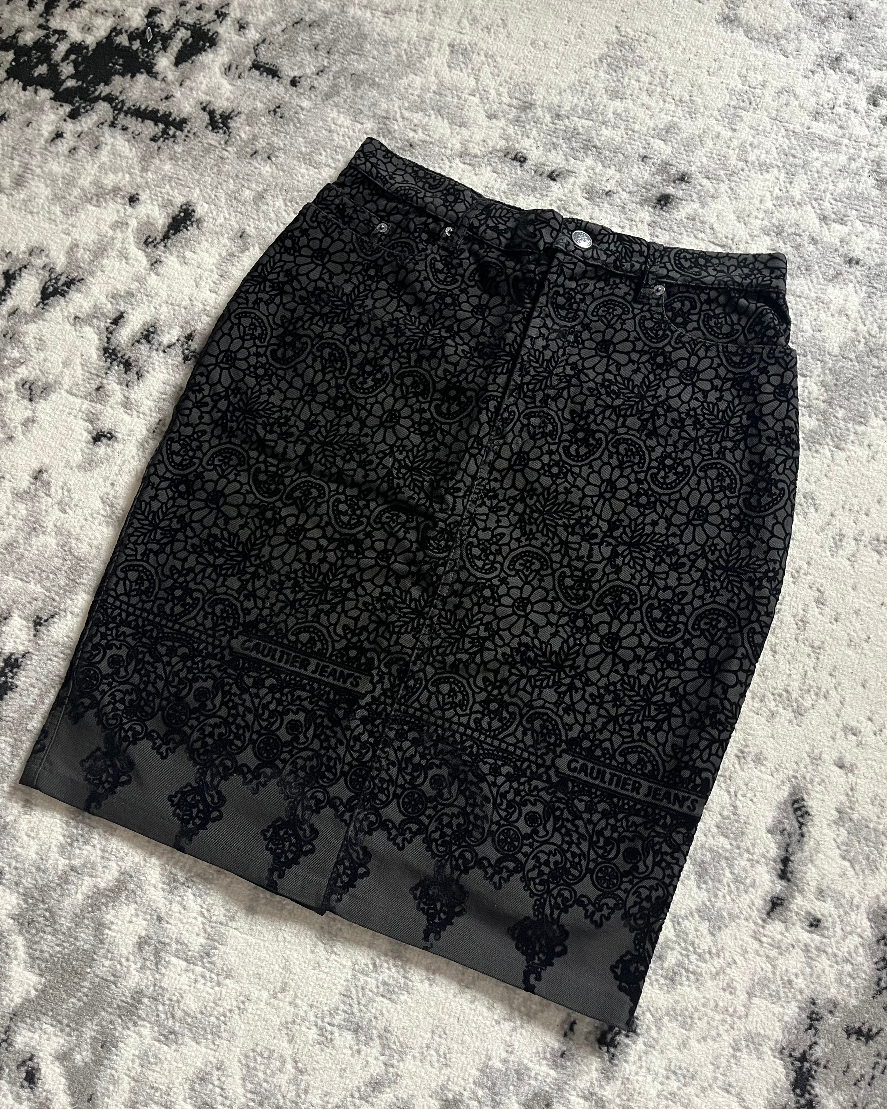 90年代 ジャンポール・ゴルチエ グラマーブラックスカート(L)