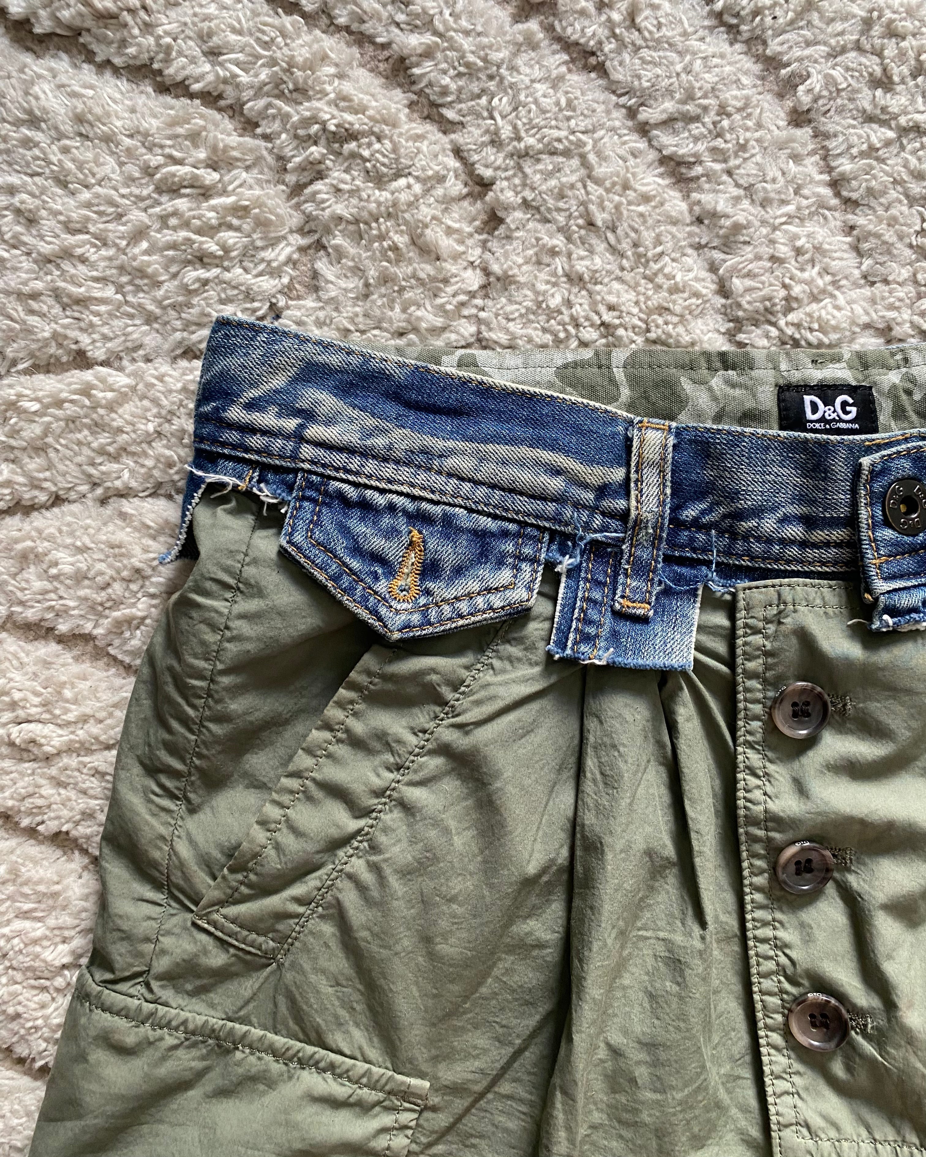 2004 ドルチェ＆ガッバーナ デニム ハイブリッド カーゴ ショート (S)