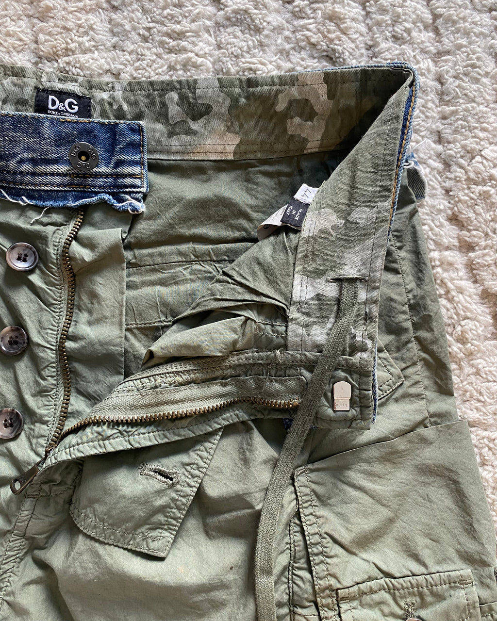 2004 ドルチェ＆ガッバーナ デニム ハイブリッド カーゴ ショート (S)