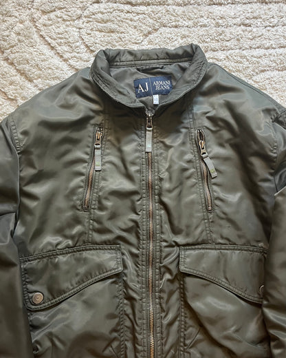 00s Armani Utility Zippers Olive Bomber (M)