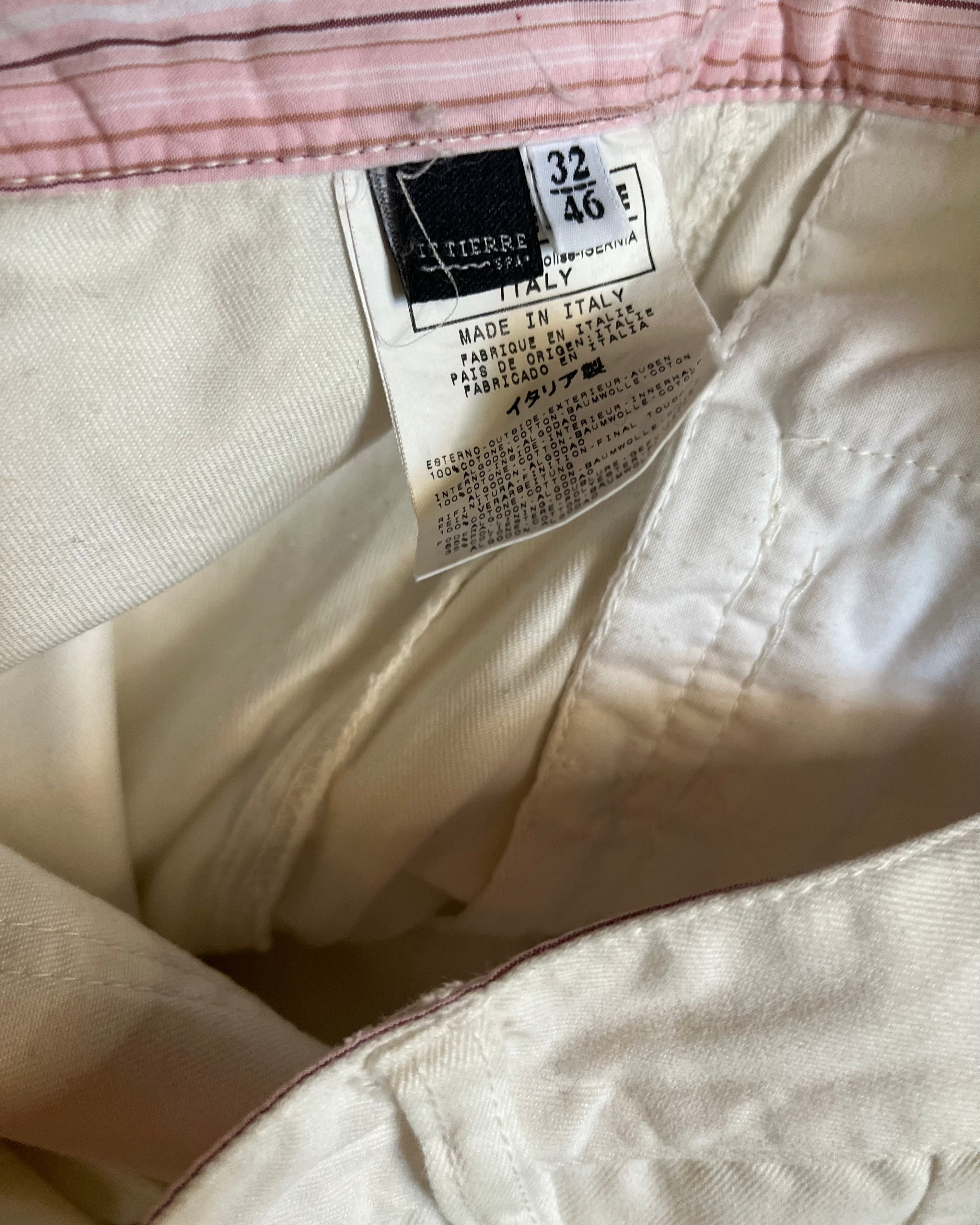 2004 Dolce & Gabbana White Symetrical Cargo Pants (L)