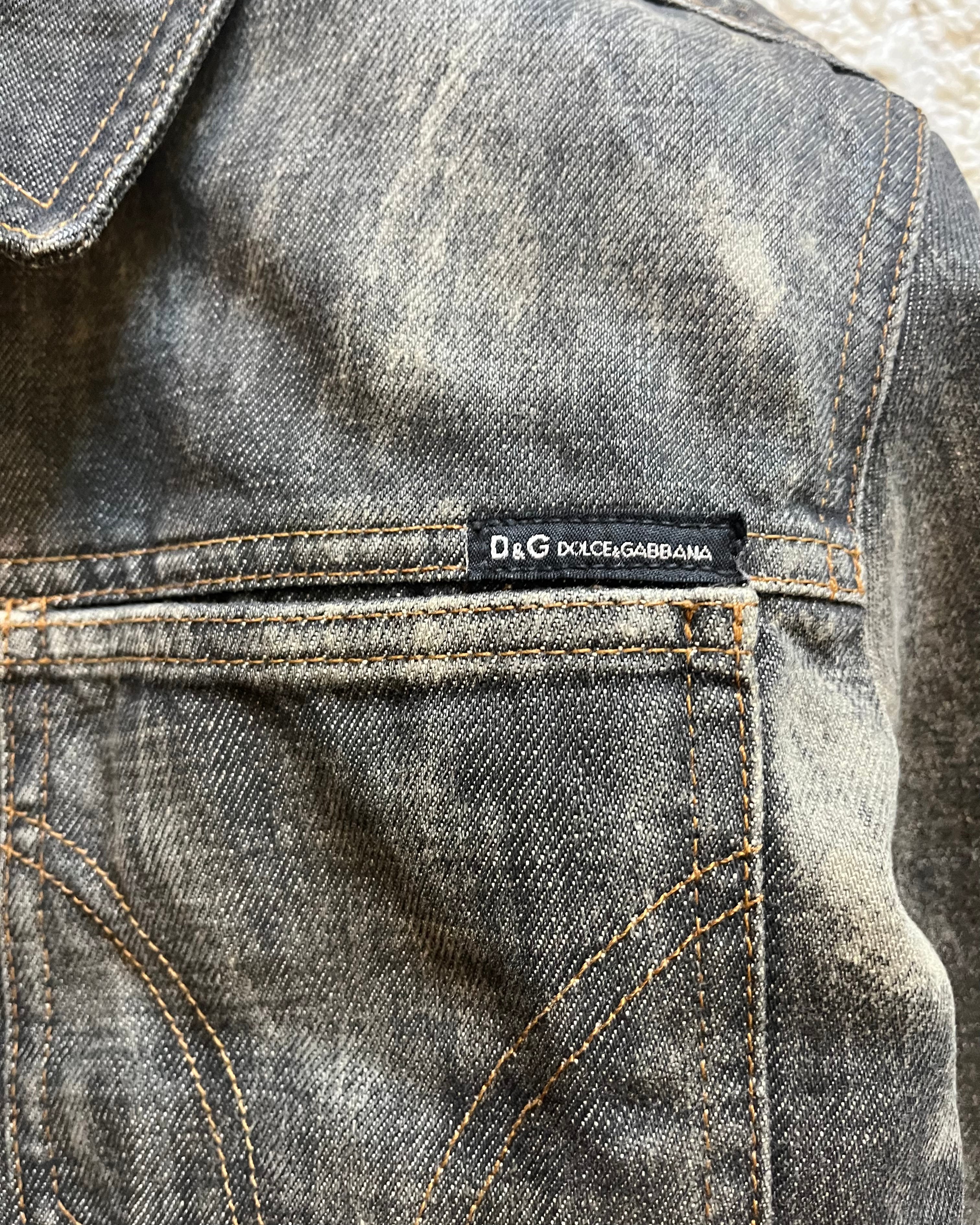 AW03 ドルチェ＆ガッバーナ グラマーパッチワークデニムジャケット(XS) 