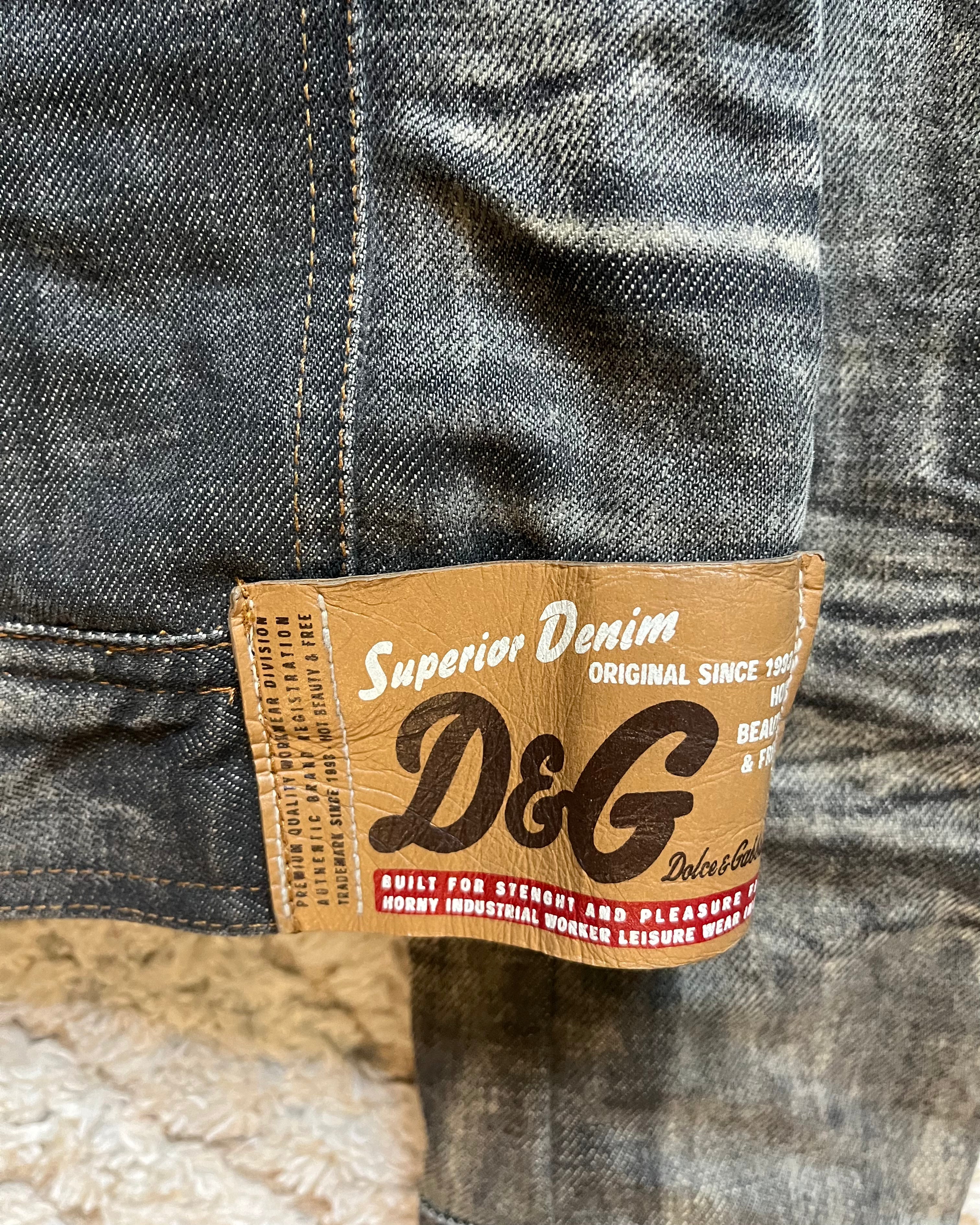 AW03 ドルチェ＆ガッバーナ グラマーパッチワークデニムジャケット(XS) 