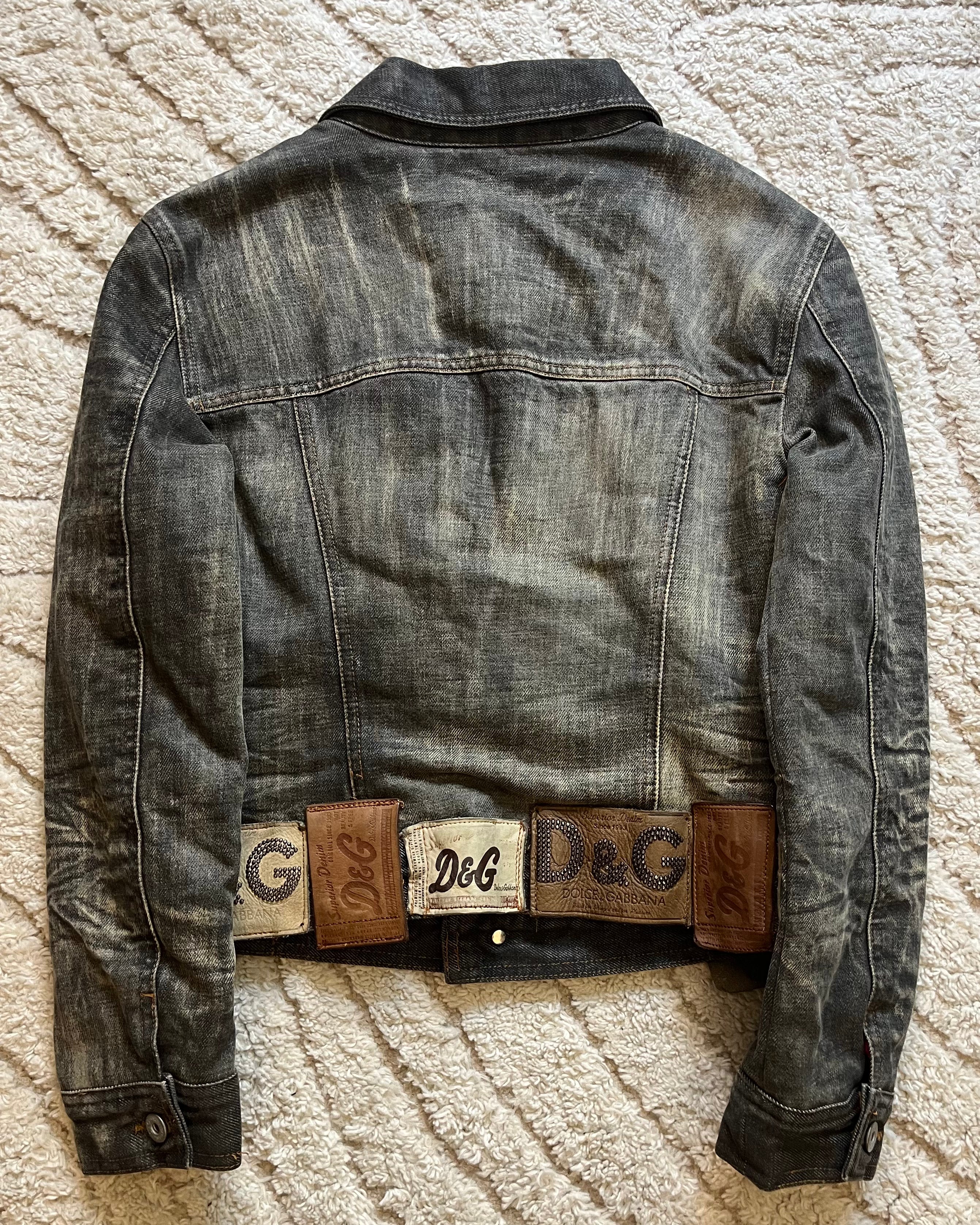 AW03 ドルチェ＆ガッバーナ グラマーパッチワークデニムジャケット(XS) 