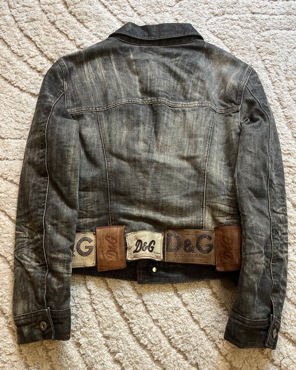 AW03 ドルチェ＆ガッバーナ グラマーパッチワークデニムジャケット(XS) 