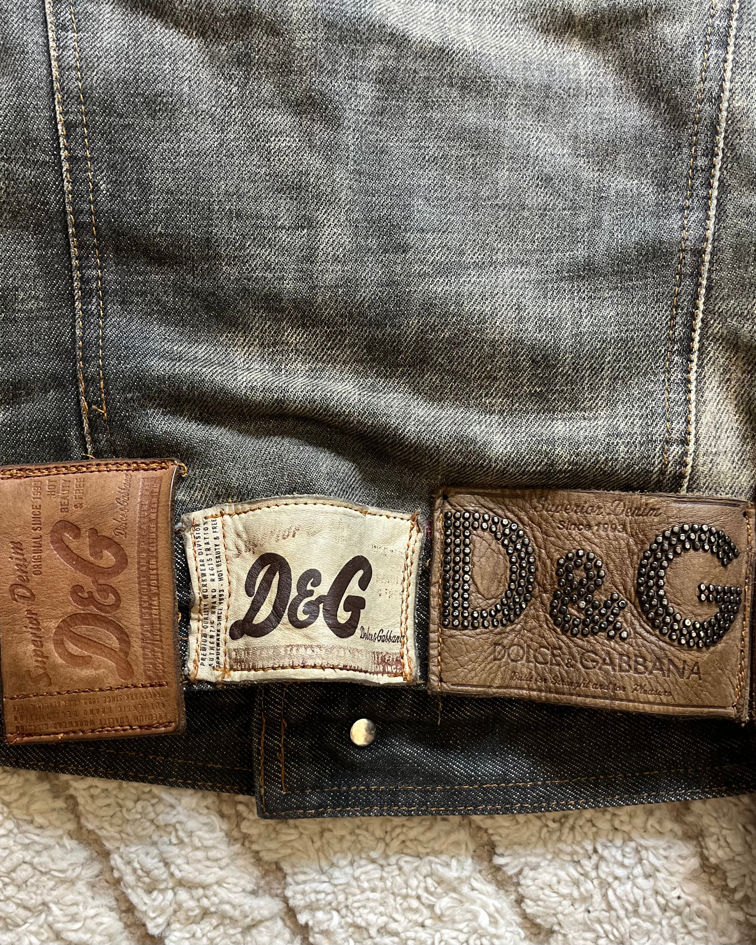 AW03 ドルチェ＆ガッバーナ グラマーパッチワークデニムジャケット(XS) 